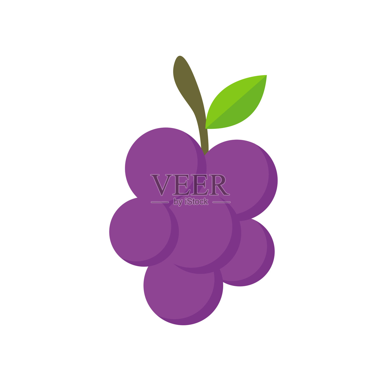 葡萄水果图标扁平化矢量插画插画图片素材