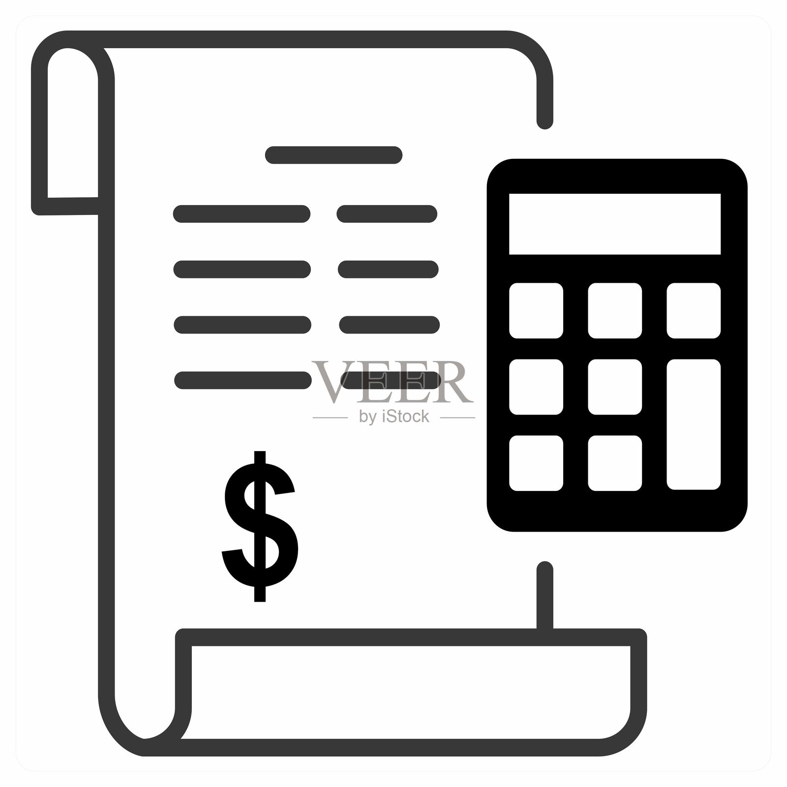 橙色的账单图标插画图片素材