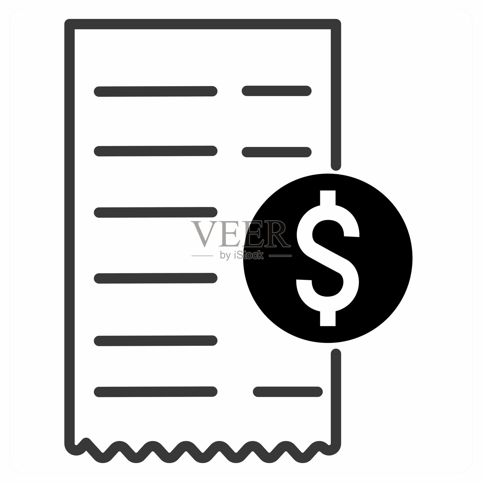 橙色的账单图标插画图片素材