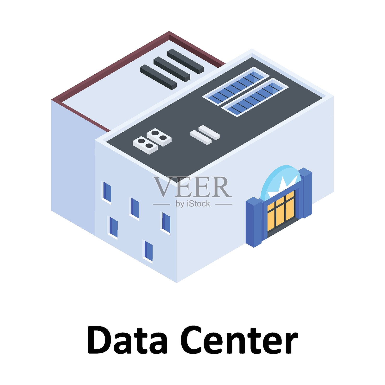 数据中心矢量图标，易于修改和编辑插画图片素材