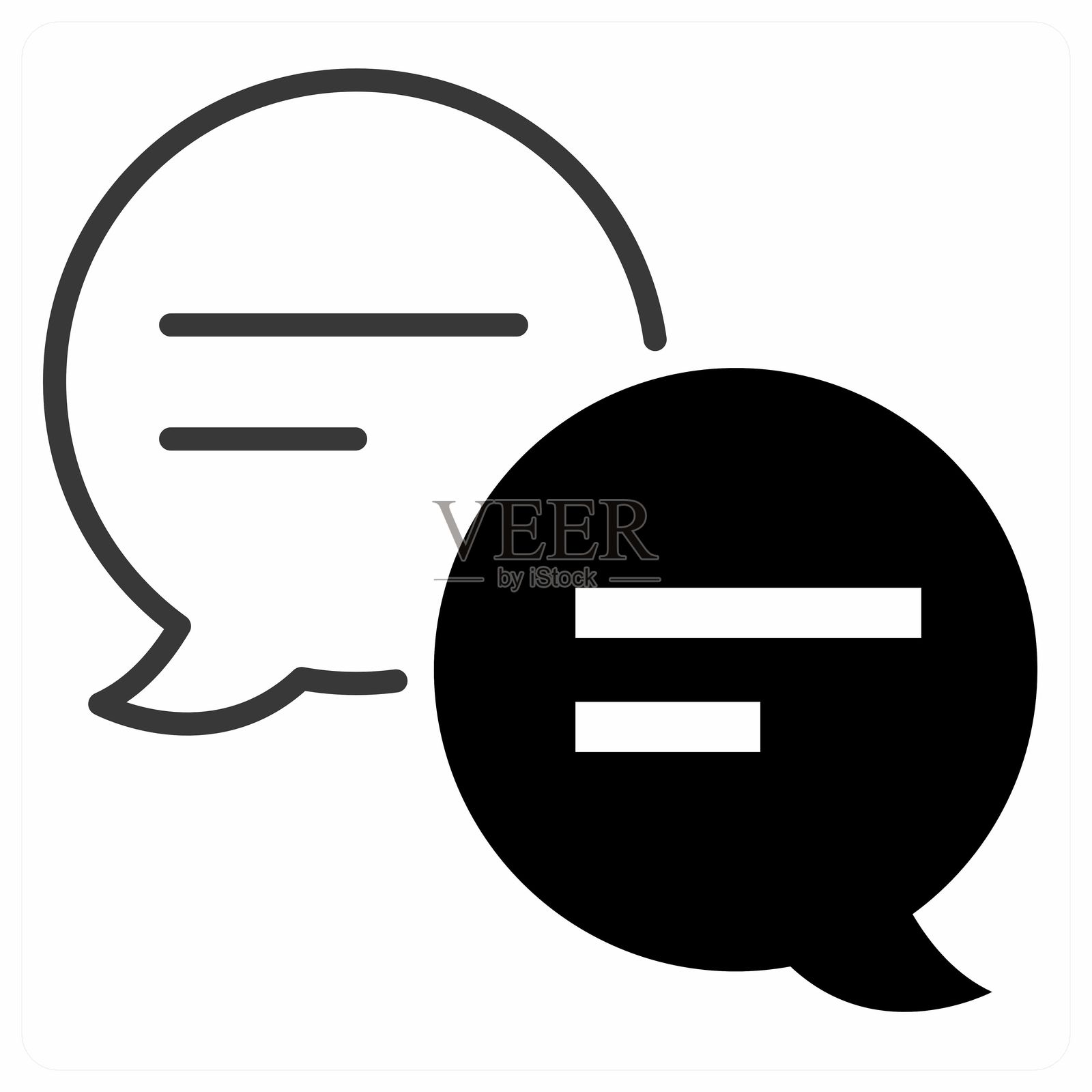 橙色泡泡聊天图标概念插画图片素材