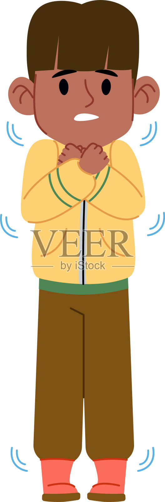 219_元素__孩子们在发抖，感觉冷，颤抖插画图片素材