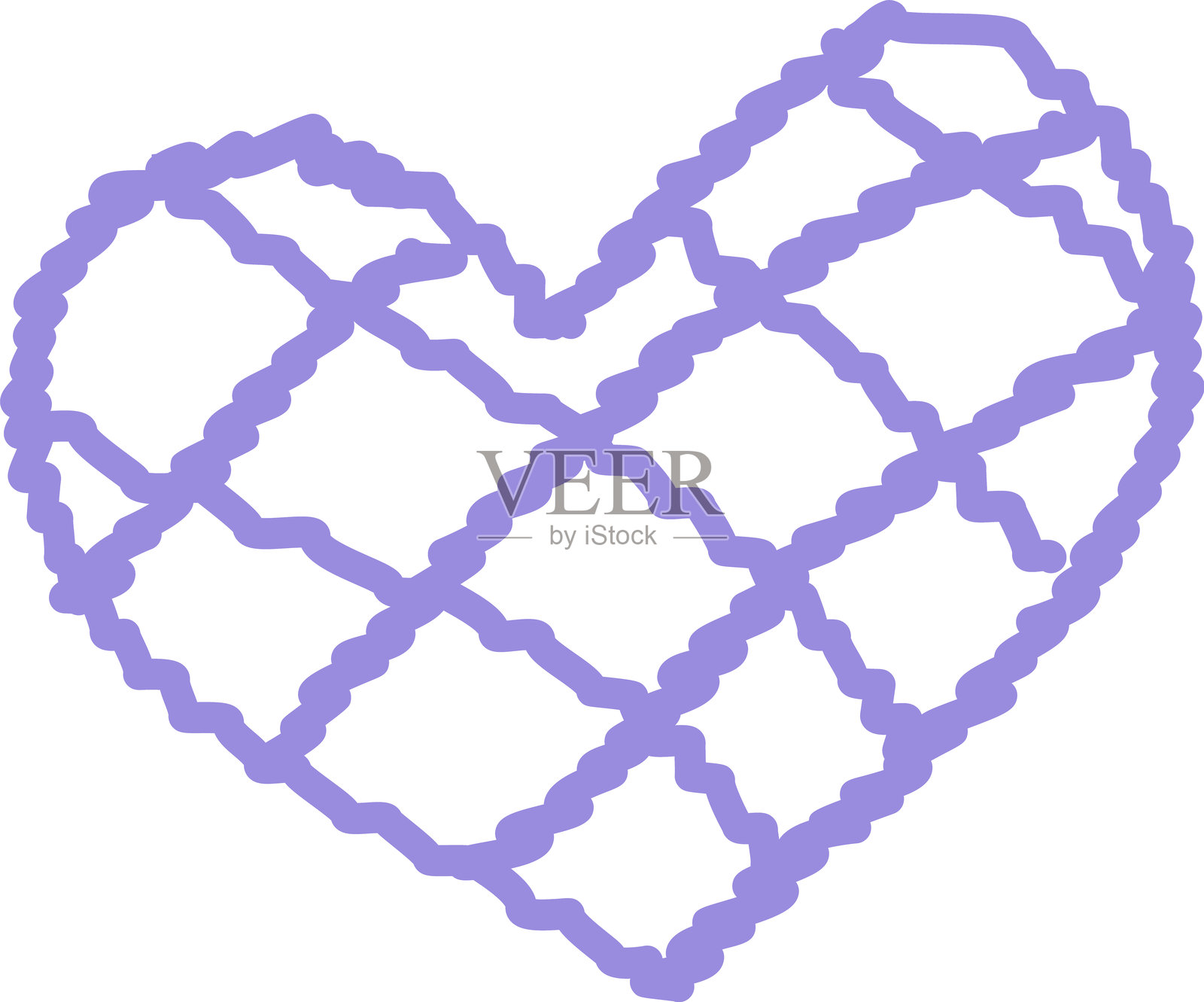 彩色粉笔心形元素套装插画图片素材