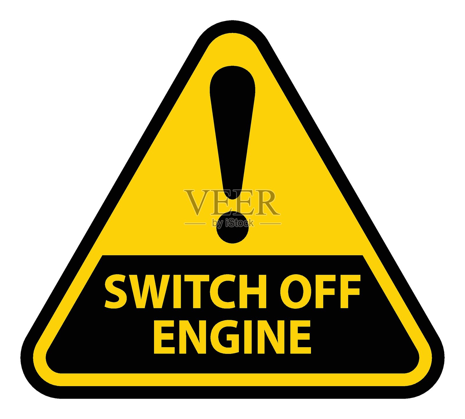 为安全和环境保护，请关闭引擎的警示标志插画图片素材