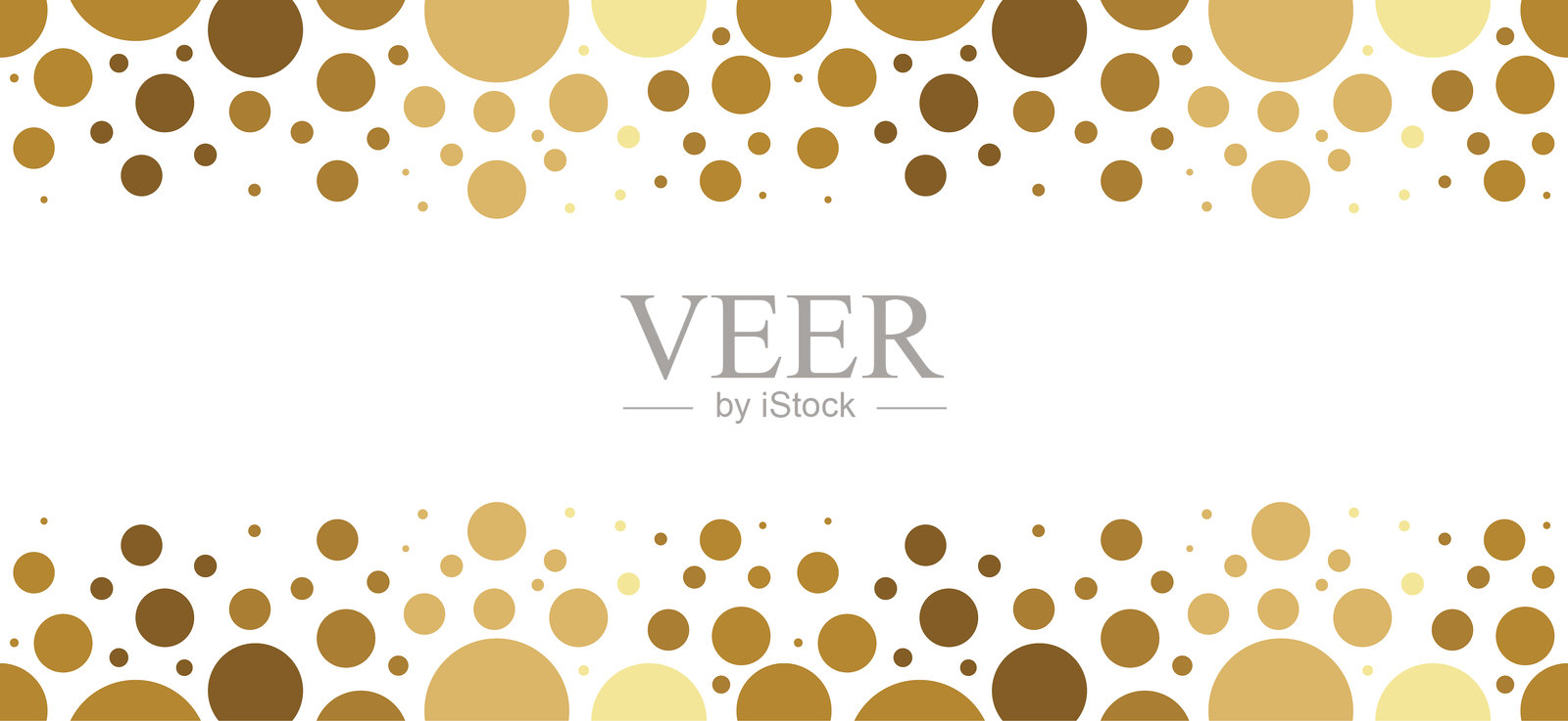 白色背景上的金色圆圈边框，可用作横幅、海报、贺卡或马赛克插画图片素材