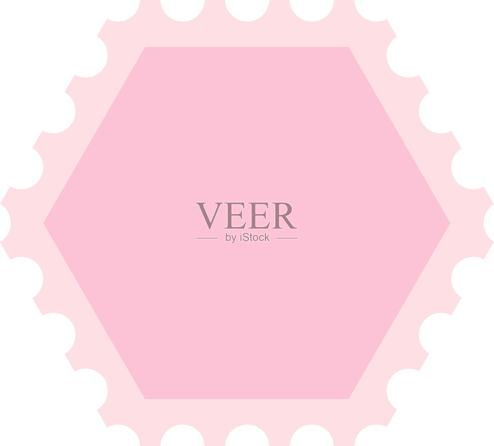 六边形邮票插画图片素材