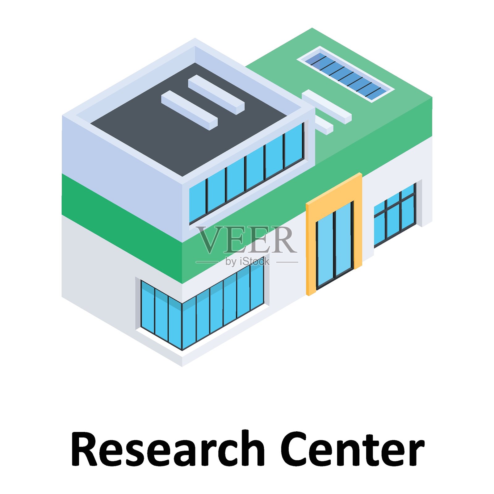 研究中心矢量图标，可轻松修改或编辑插画图片素材