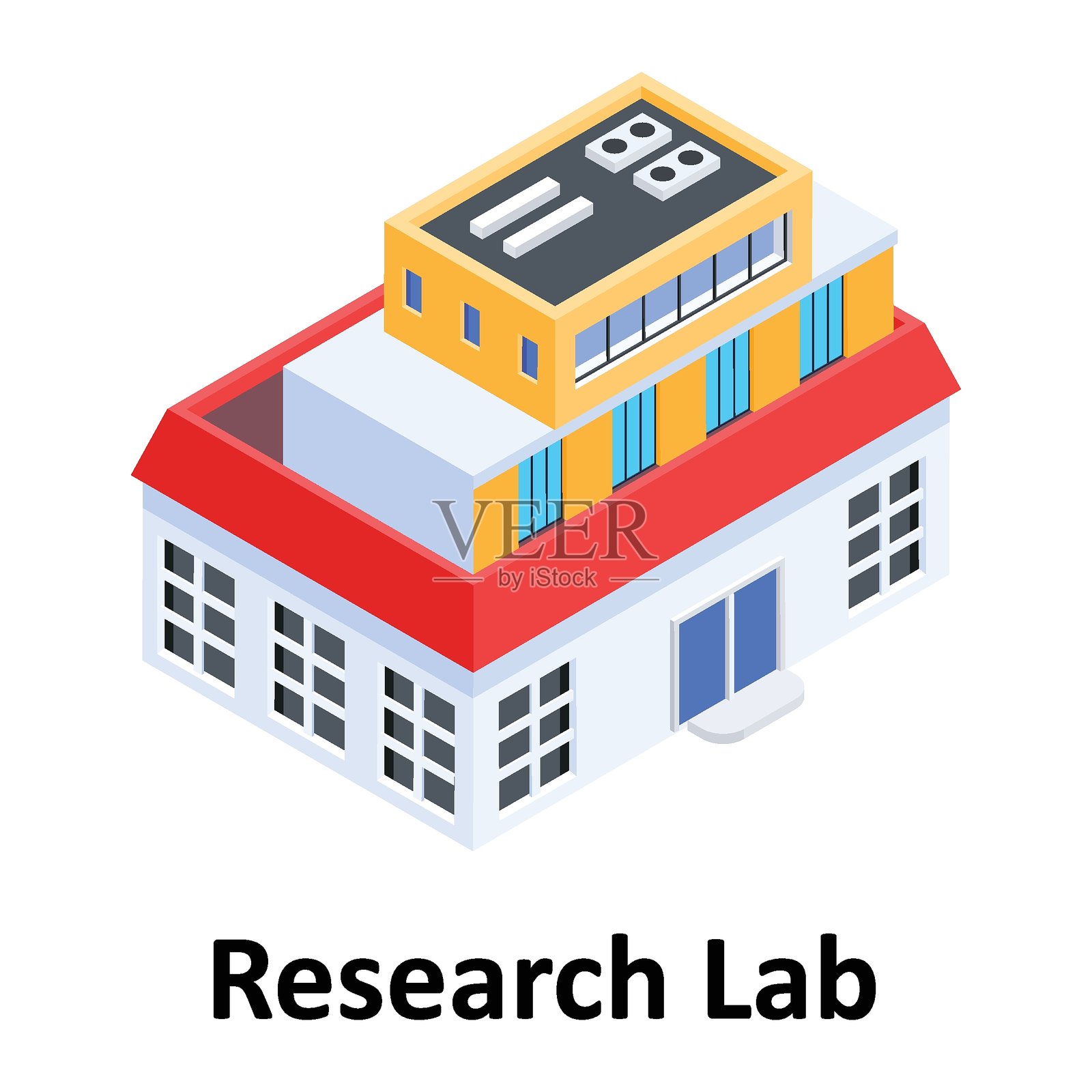 可轻松修改或编辑的科研实验室矢量图标插画图片素材