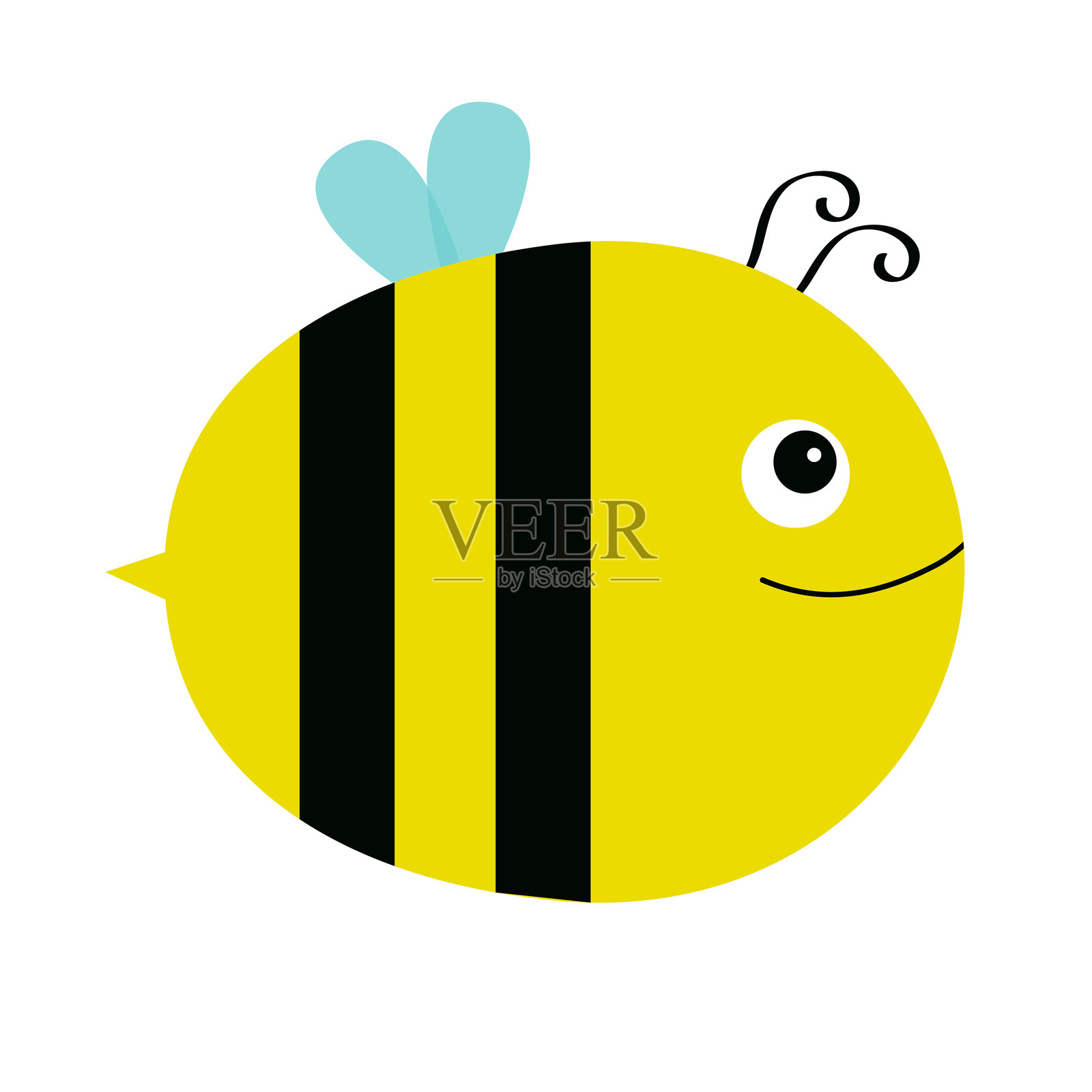 可爱的飞舞的蜜蜂。蜜蜂大黄蜂图标。卡通可爱婴儿角色。昆虫集合。贺卡。情人节快乐。儿童风格。扁平化设计。白色背景。孤立的。插画图片素材