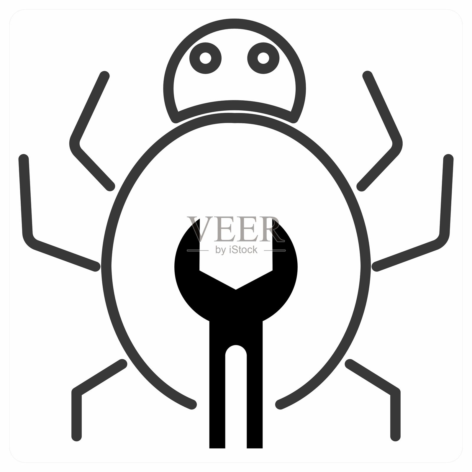 橙色虫子图标概念插画图片素材