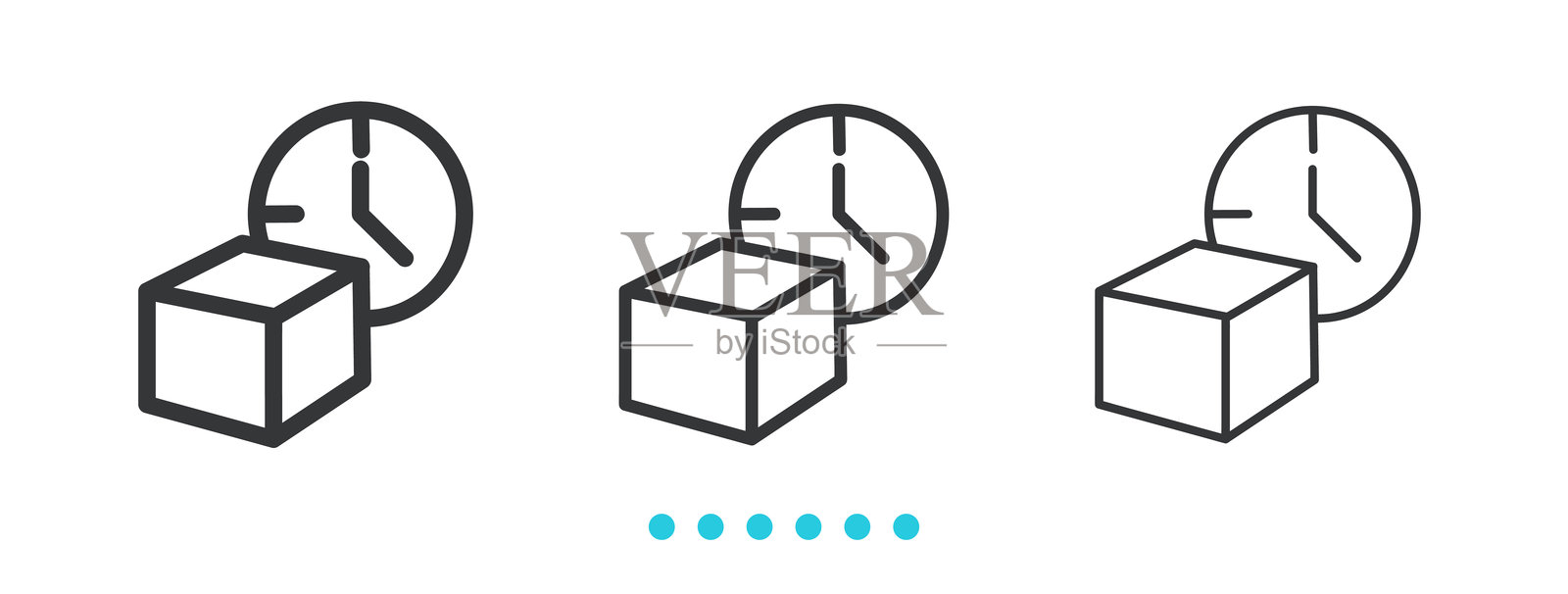 发送包裹图标。细线图标矢量插画图片素材