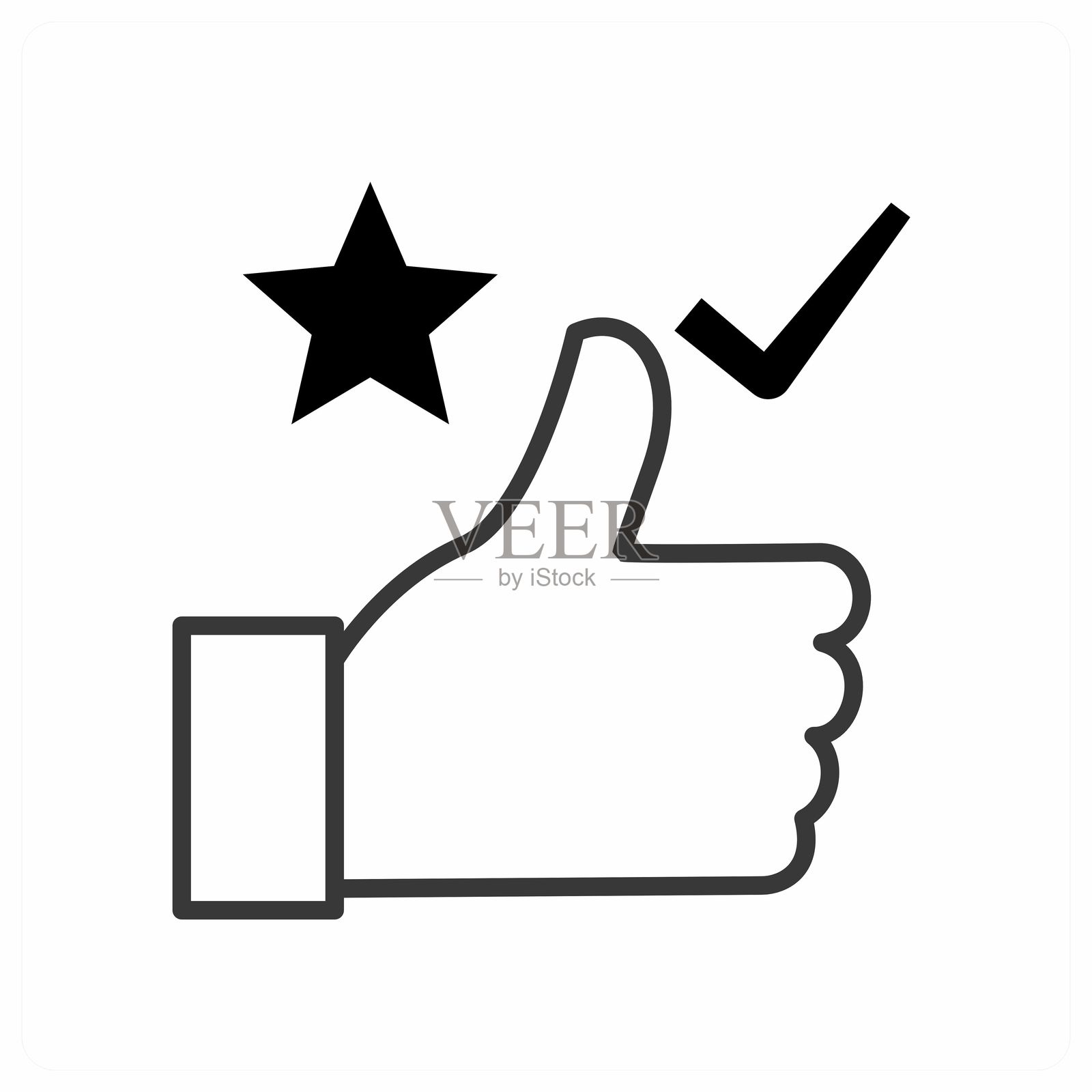 橙色背景下的赞赏图标概念插画图片素材