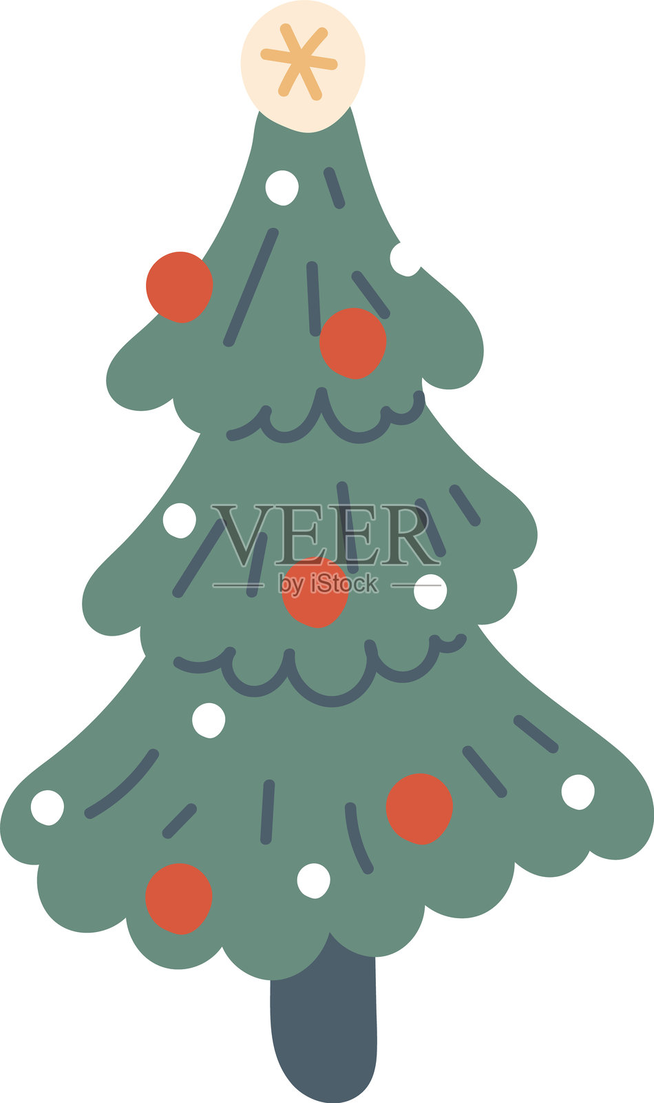 可爱的圣诞邮票，复古圣诞海报，冬季假日插画图片素材