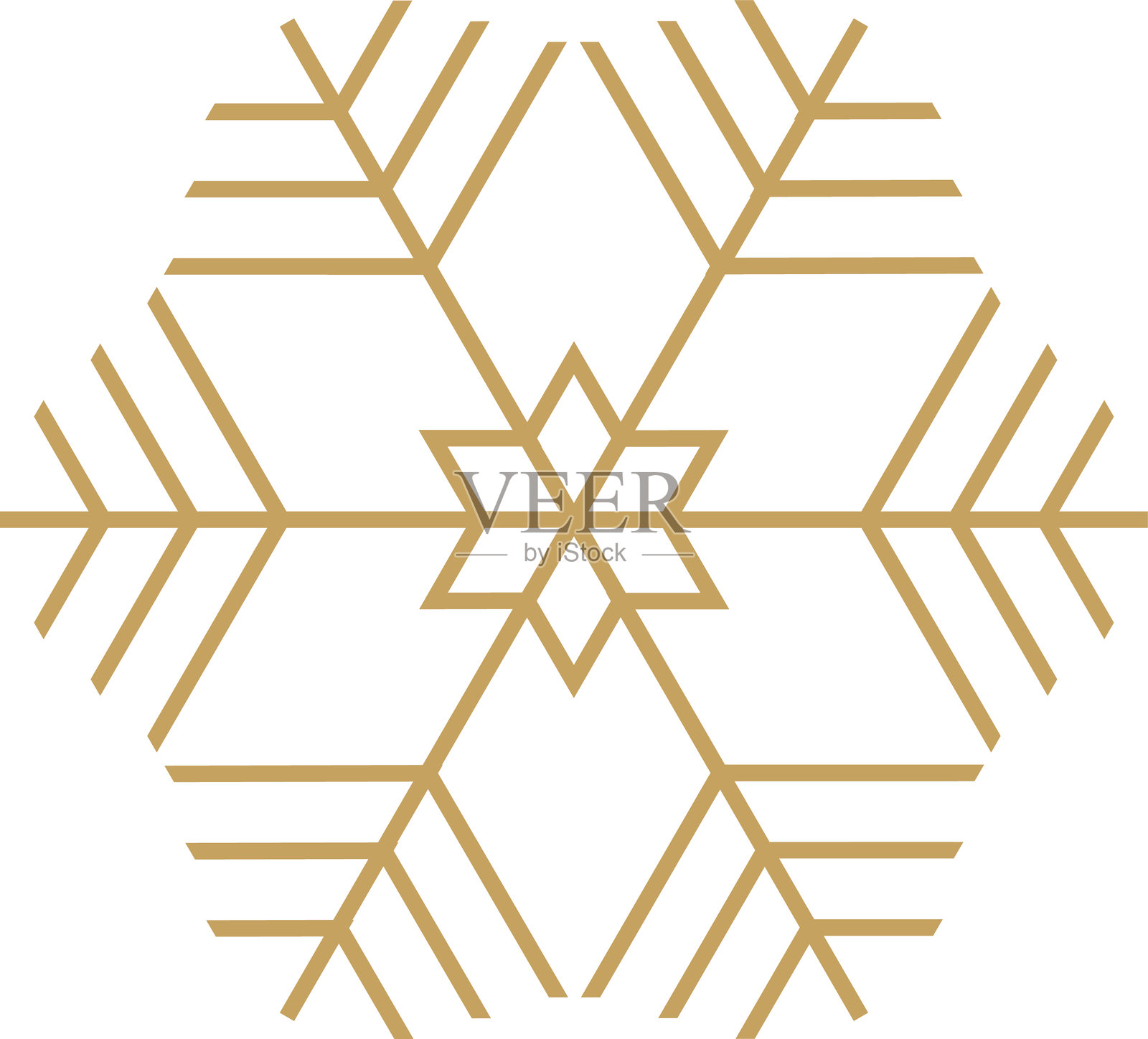 几何雪花图案插画图片素材