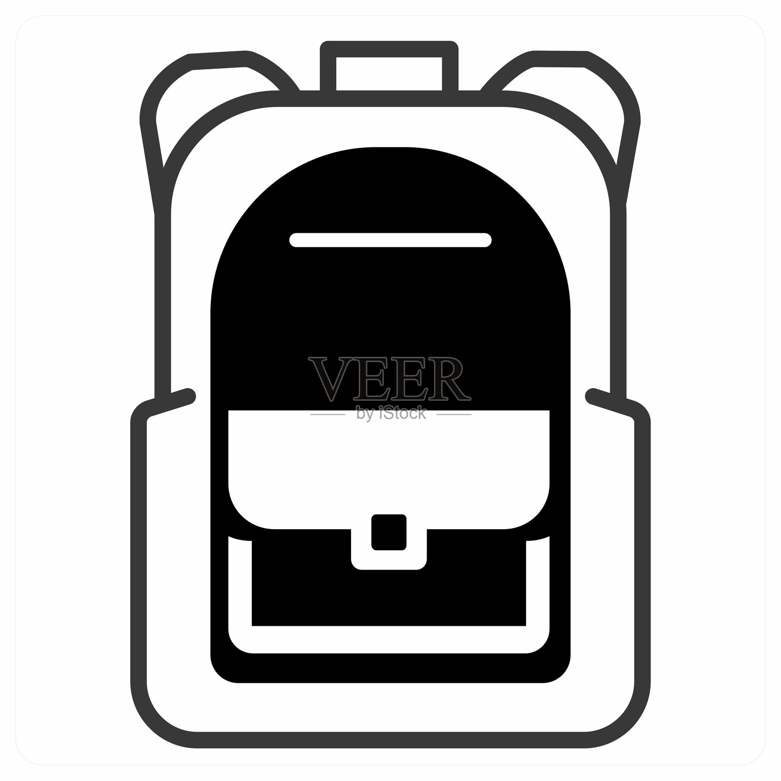 橙色露营包图标概念插画图片素材