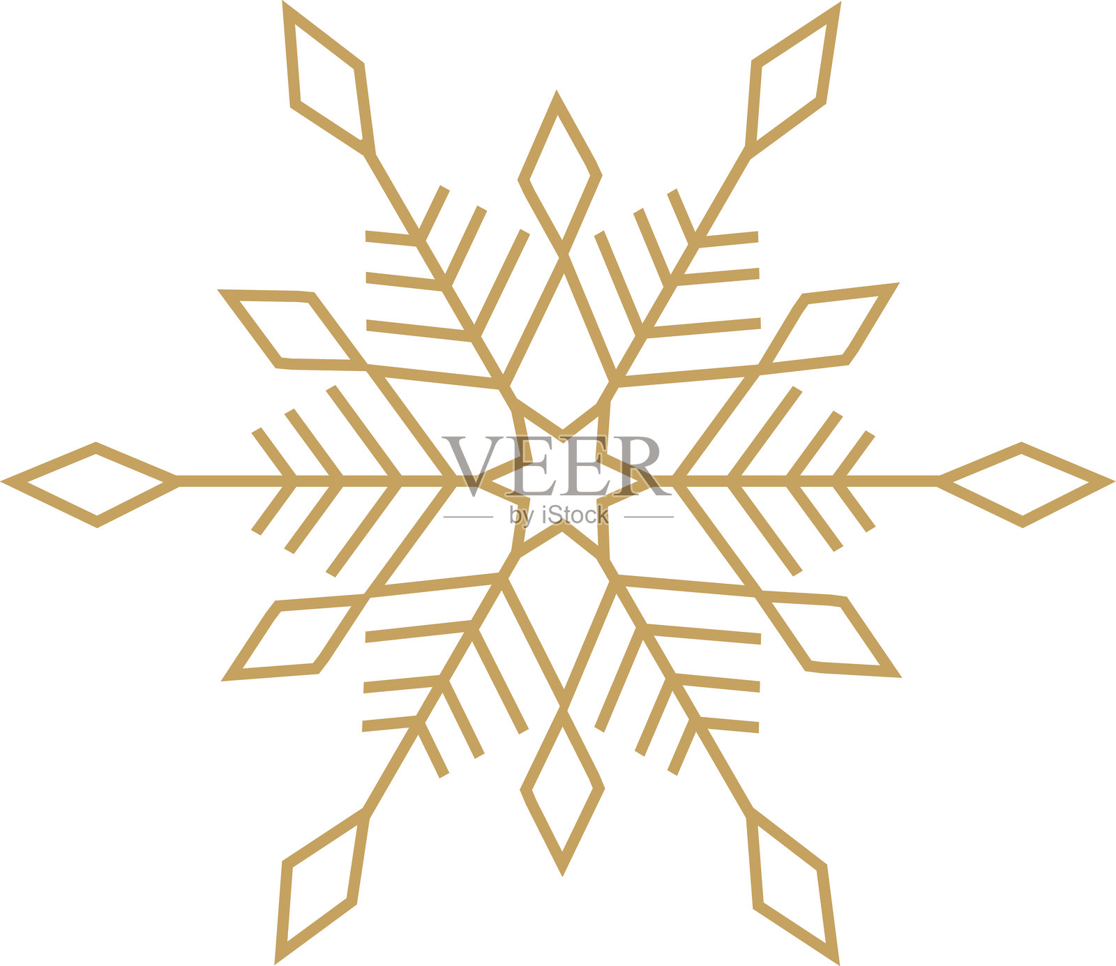 几何雪花轮廓插画图片素材