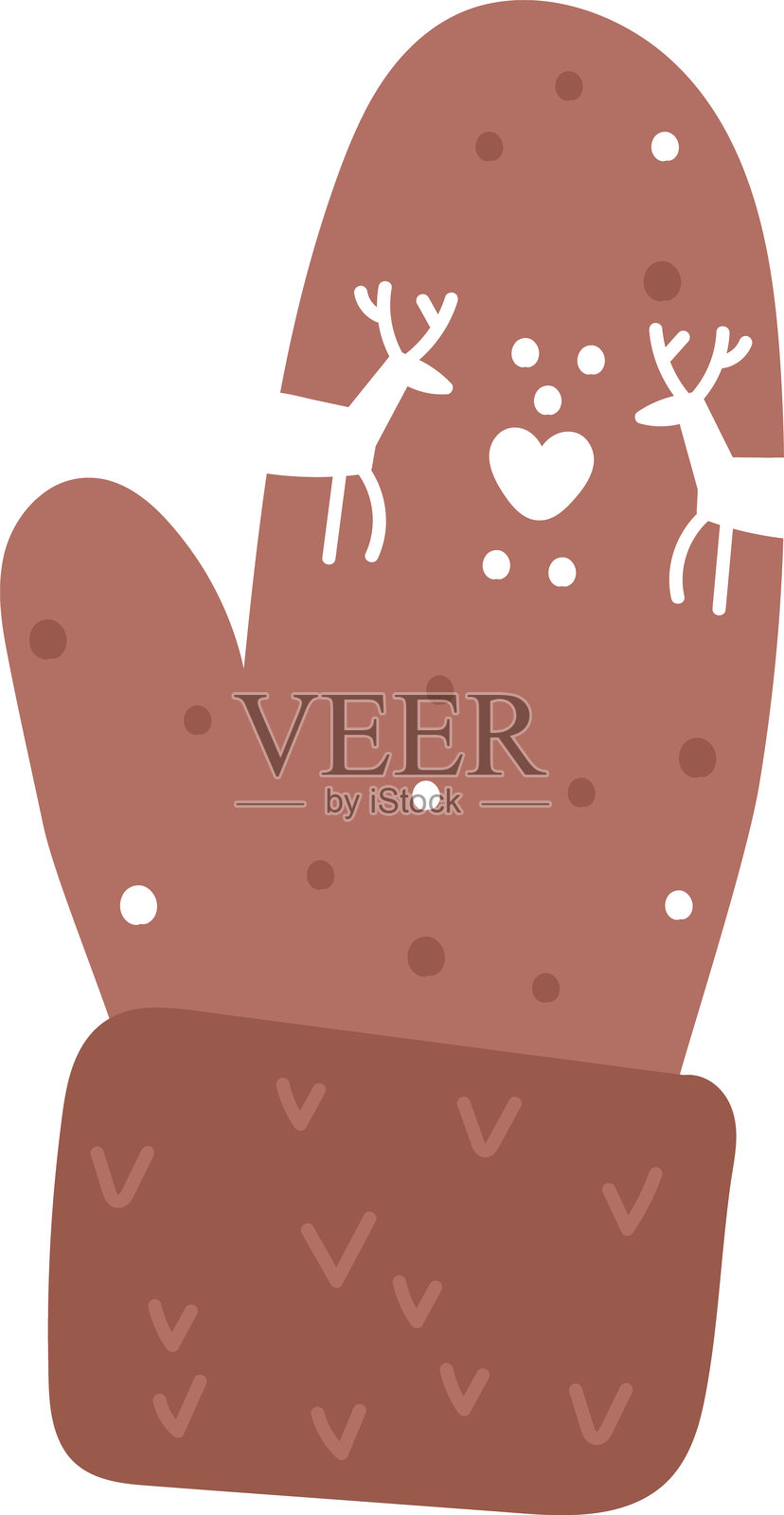 手绘冬季帽子和连指手套元素插画图片素材