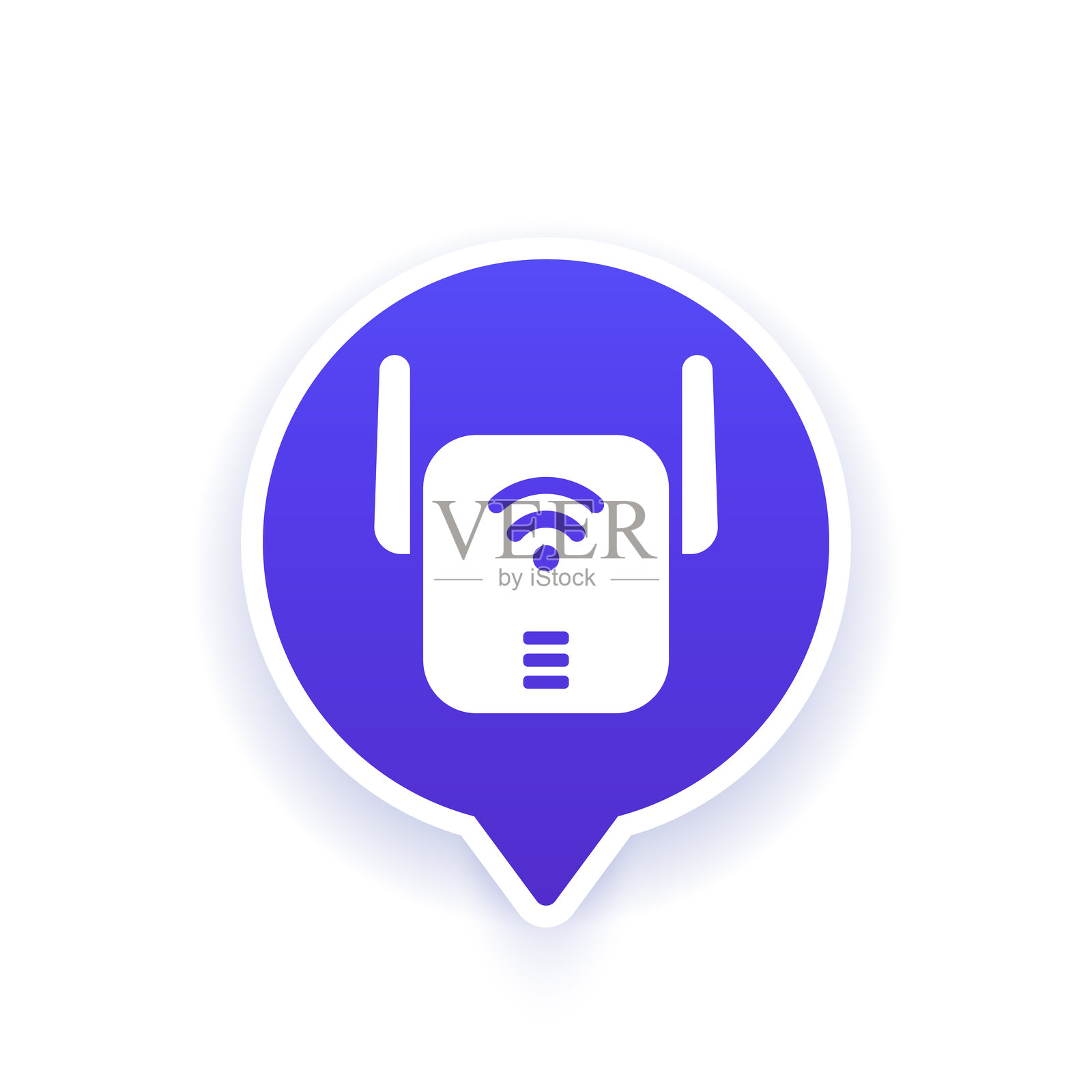 WiFi扩展器图标，Wi-Fi信号增强器矢量图插画图片素材