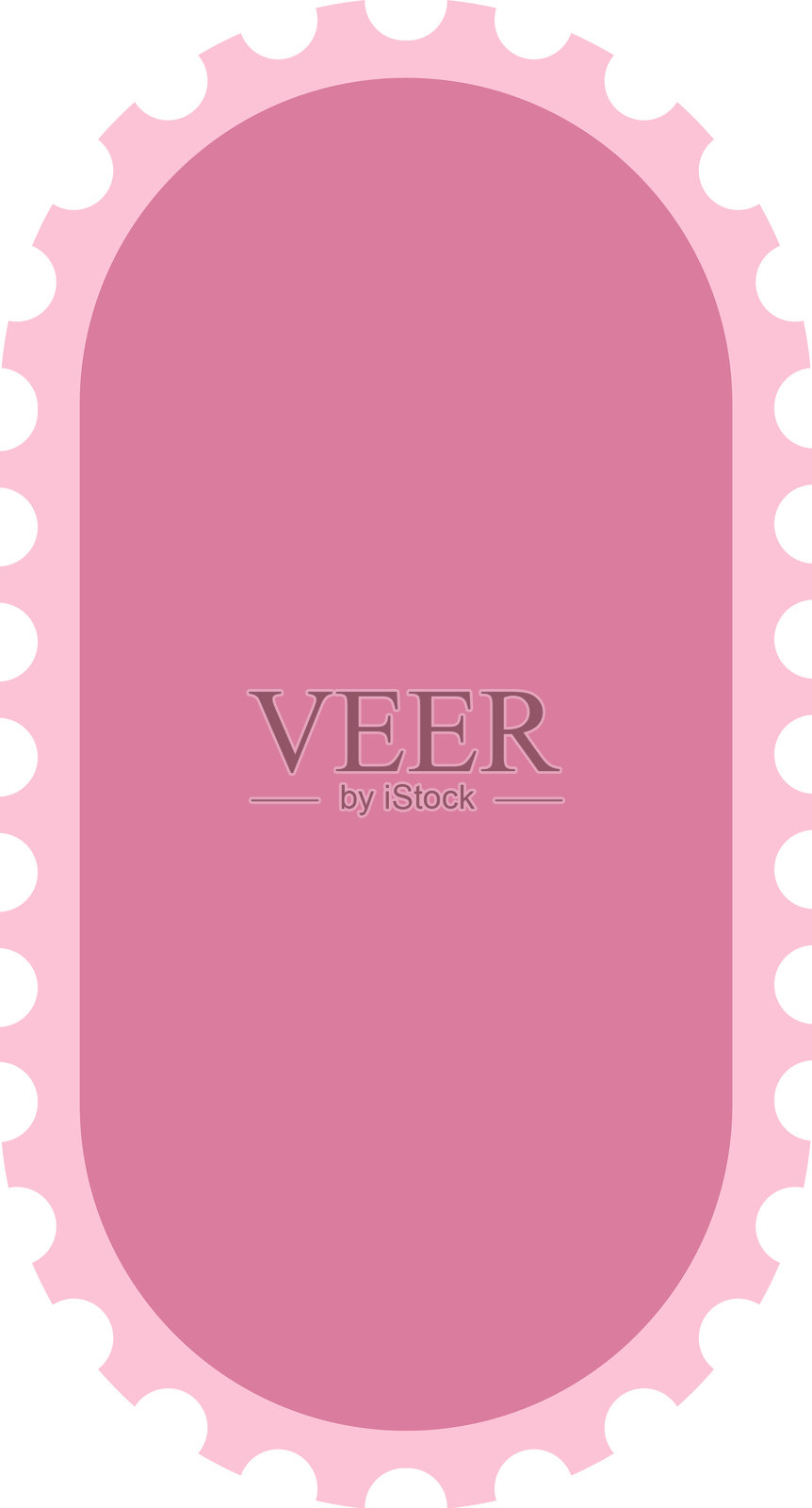 椭圆形邮票边框插画图片素材