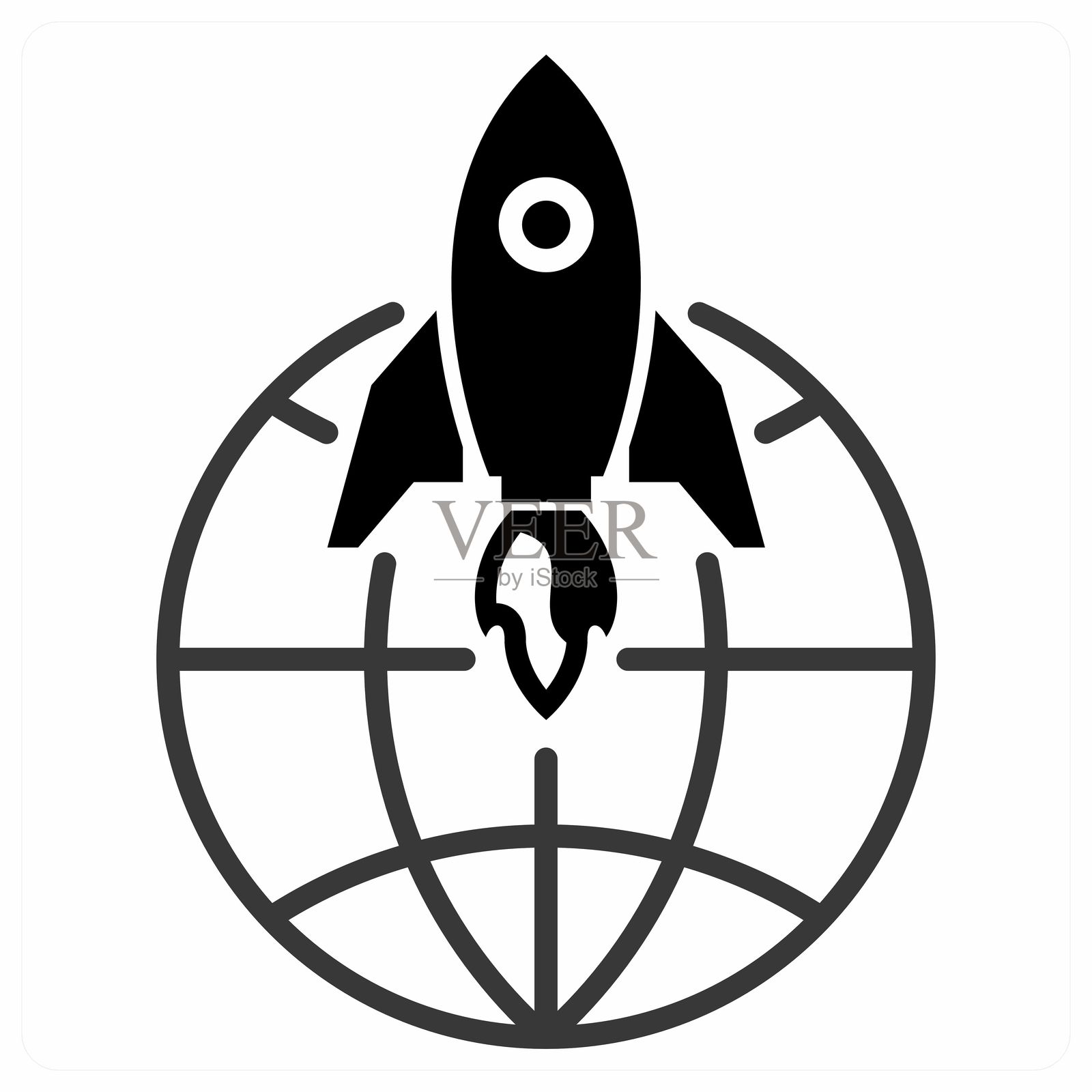 橙色浏览器启动图标概念插画图片素材