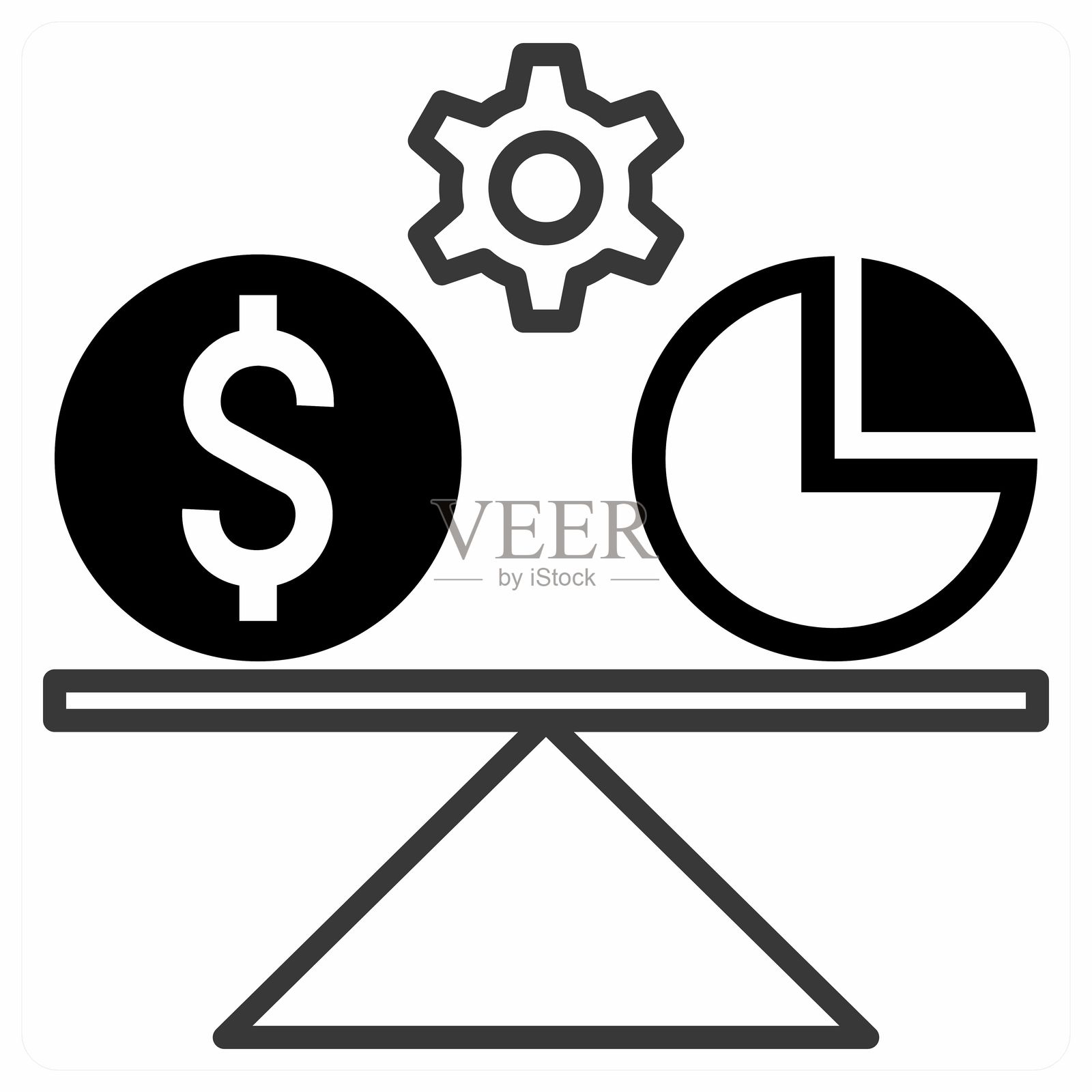 橙色预算平衡图标概念插画图片素材