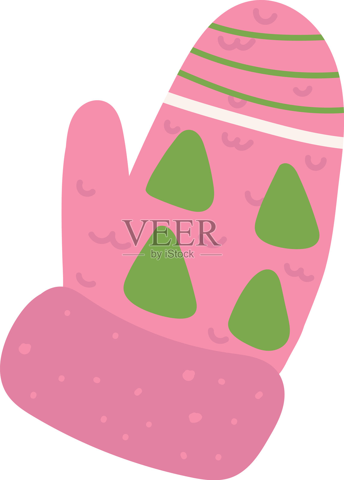 手绘冬季帽子和手套元素插画图片素材