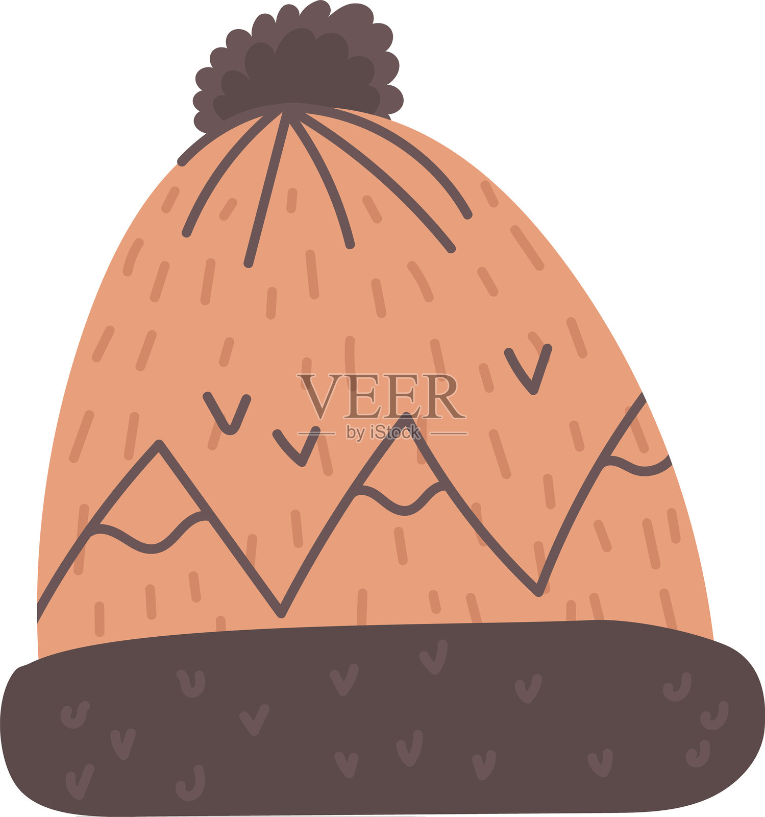 手绘冬季帽子和手套元素插画图片素材