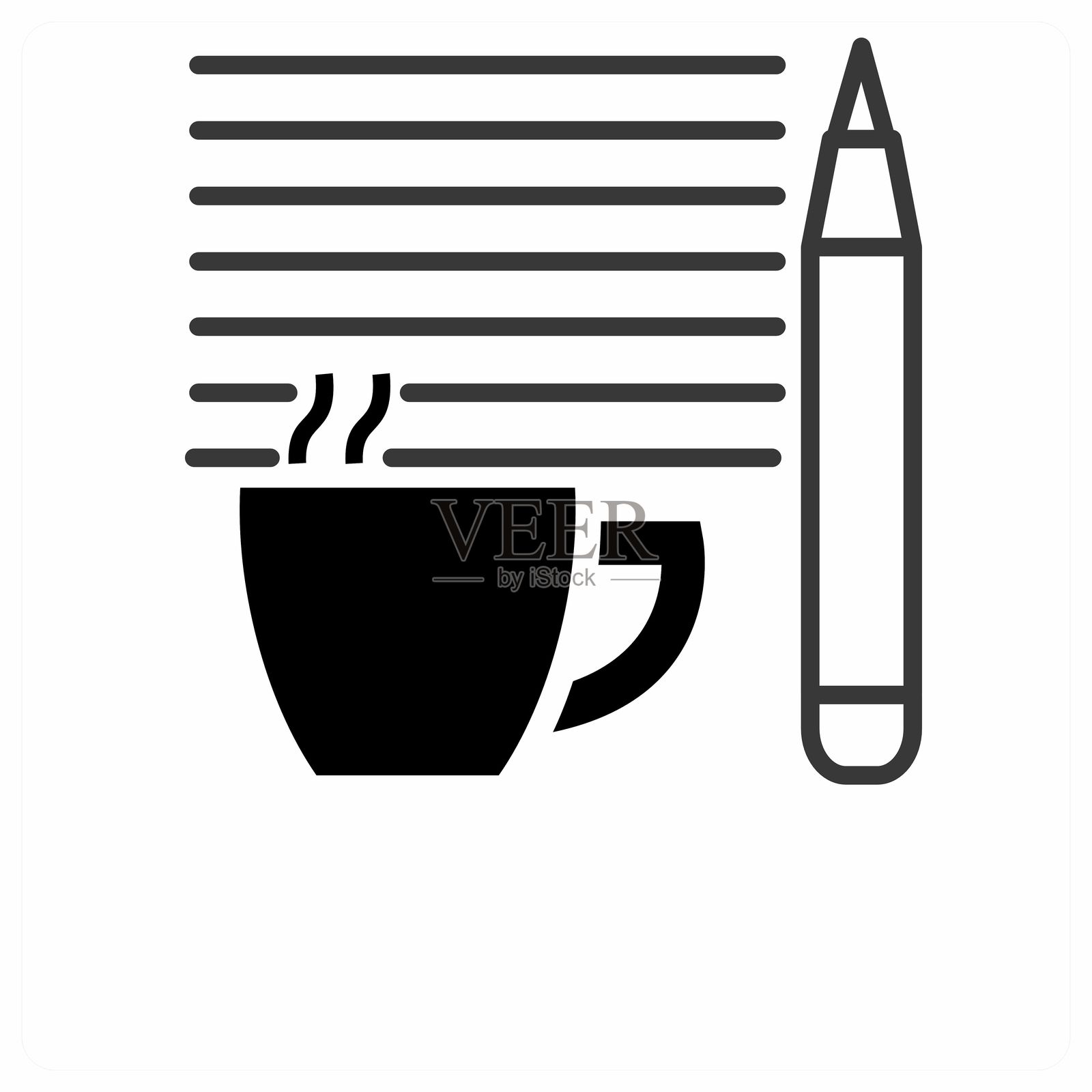 橘色文章写作图标插画图片素材