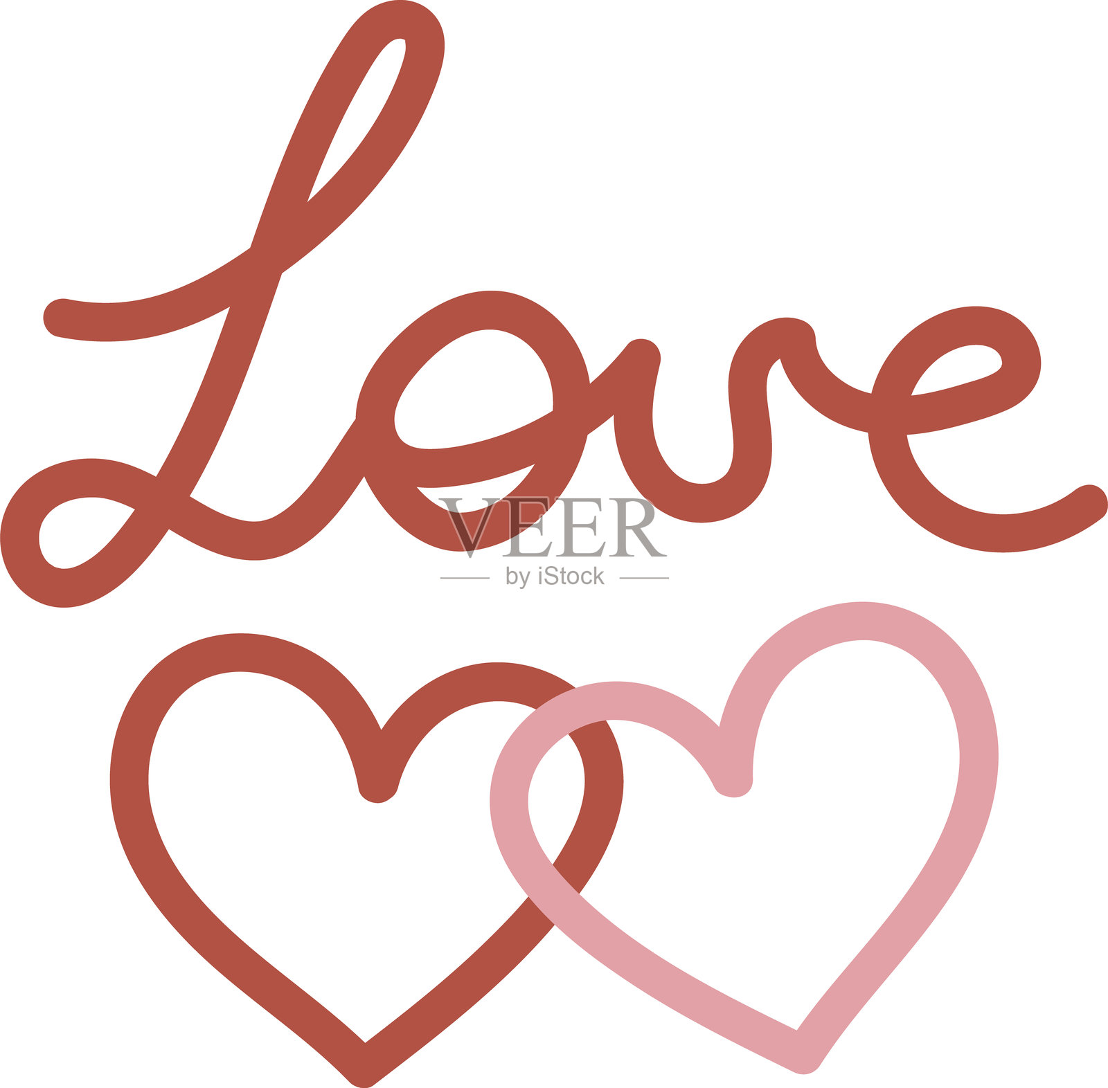 情人节浪漫邮戳元素套装插画图片素材