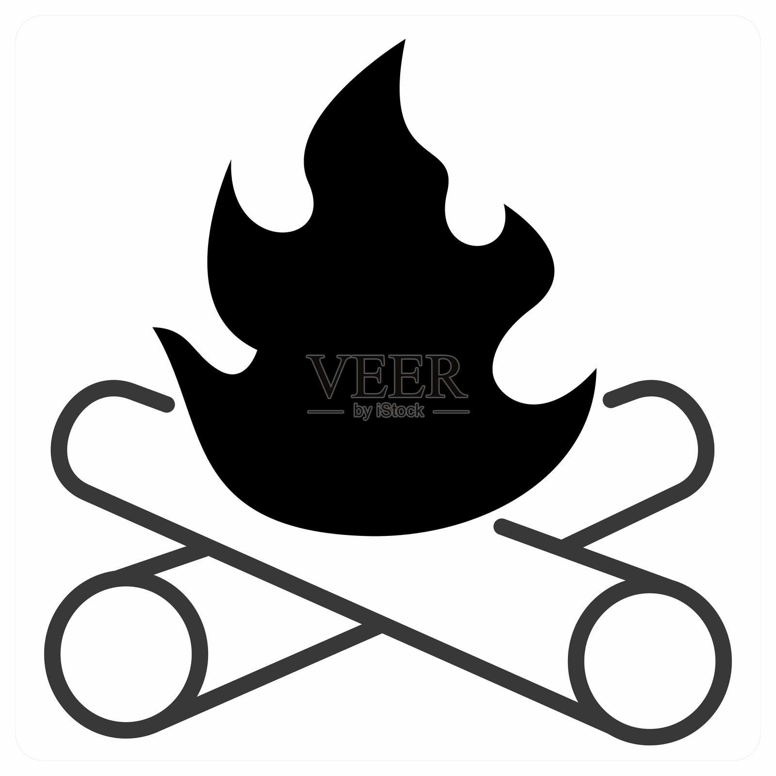 橙色的营火图标概念插画图片素材