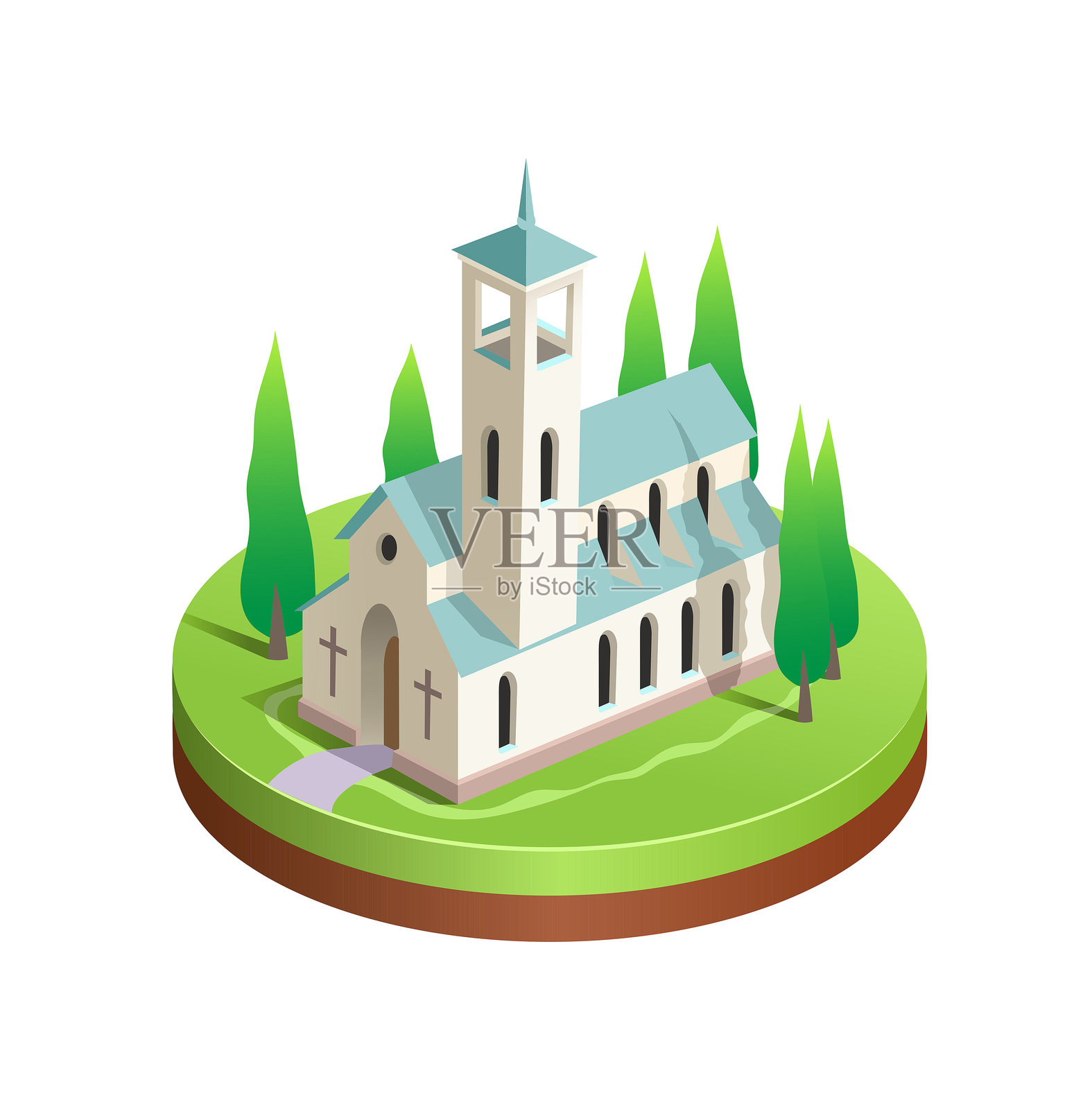 天主教堂插画图片素材