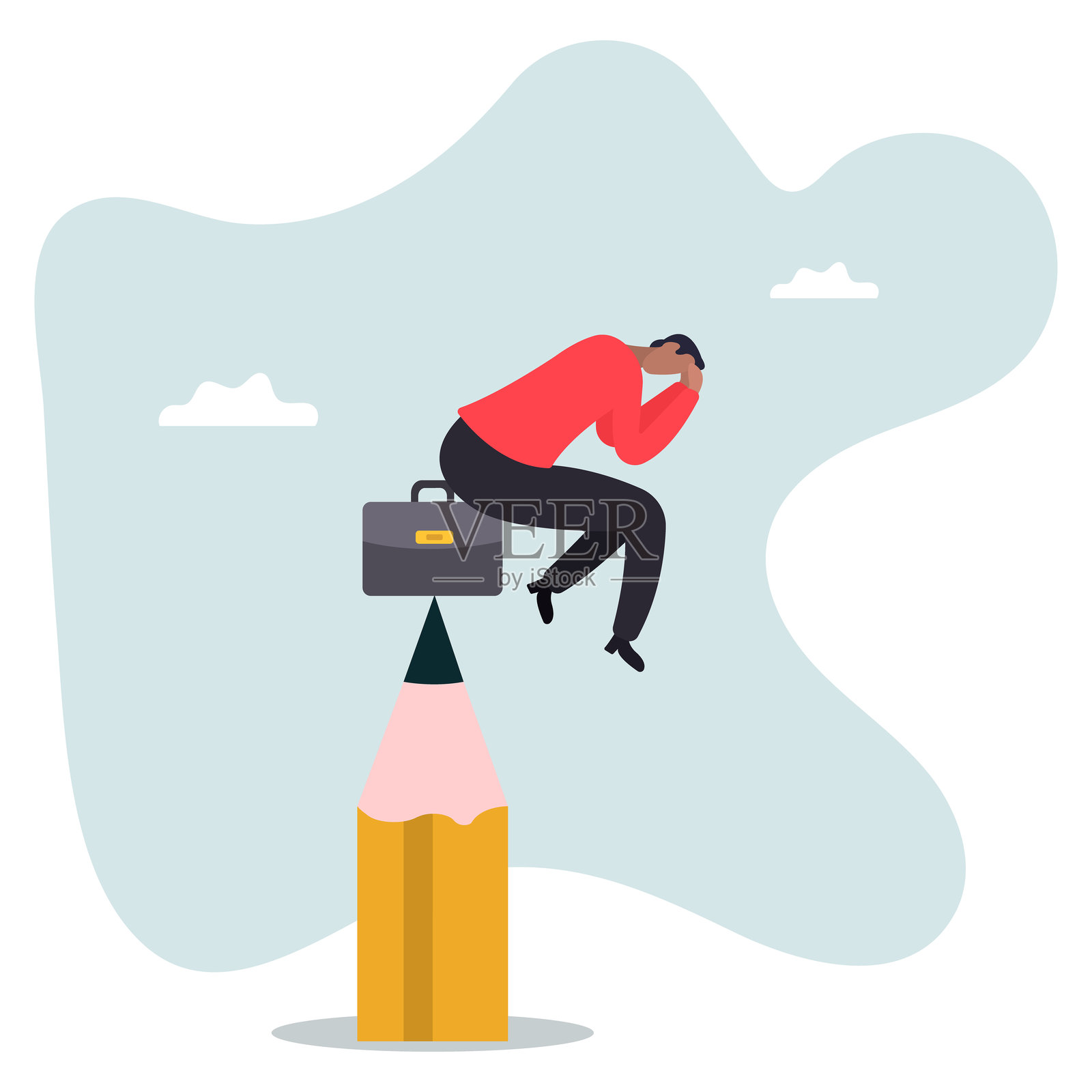 富有创意的思维、创造力或想象力，以获得解决问题的想法或方案，启发或教育，关于一个人及其生活。插画图片素材