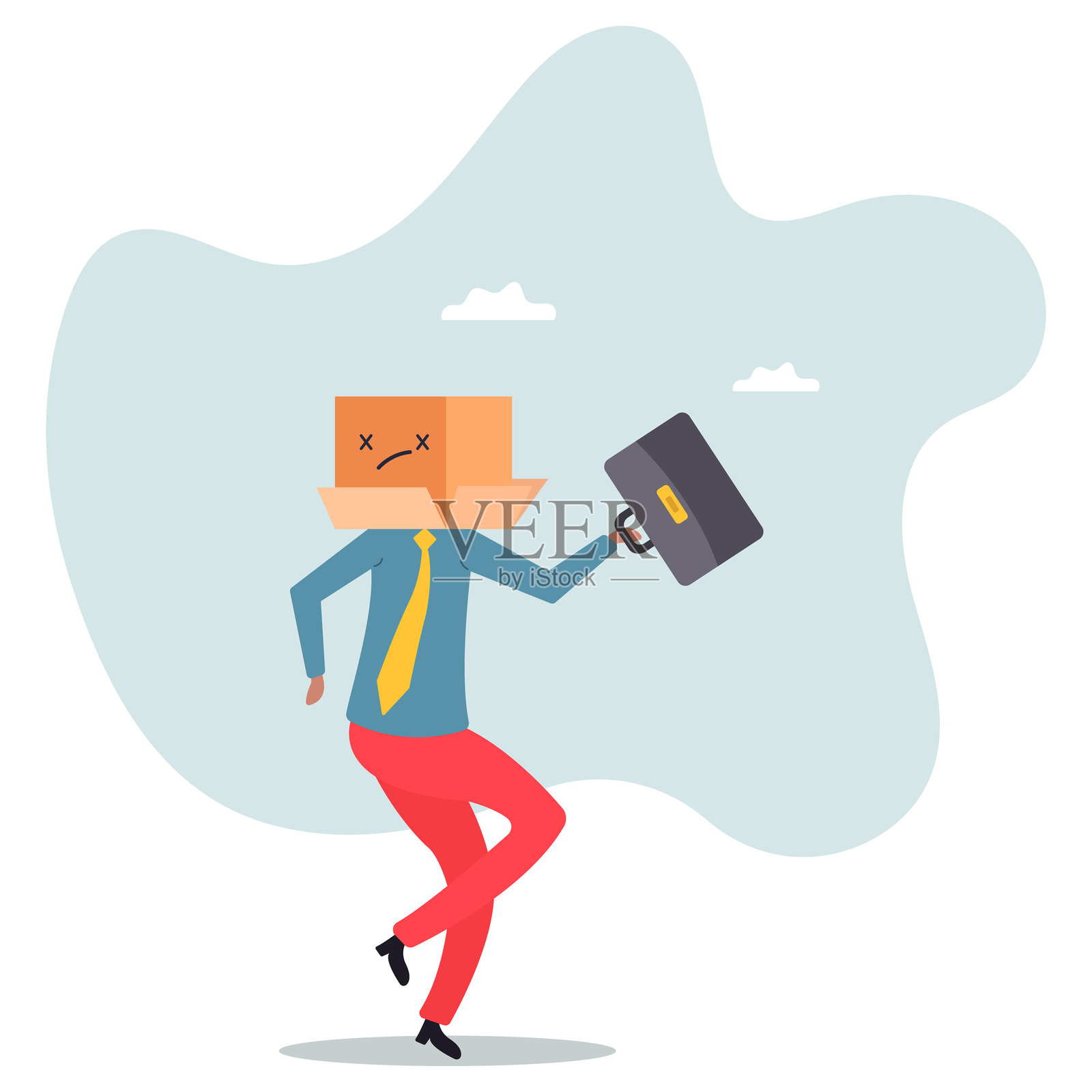 不开心或不满意的员工或顾客，因工作过度或商业失败而沮丧，关于一个男人和他的人生。插画图片素材