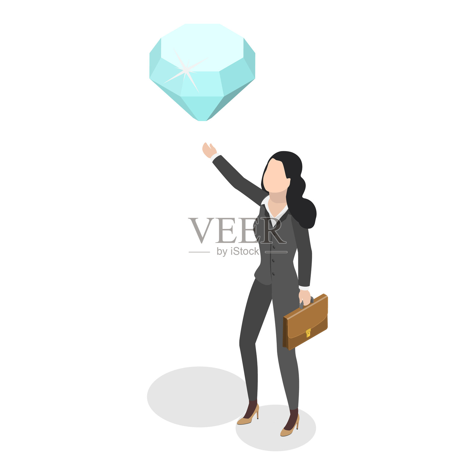 商务公司成功的3D等距扁平矢量图。物品3插画图片素材