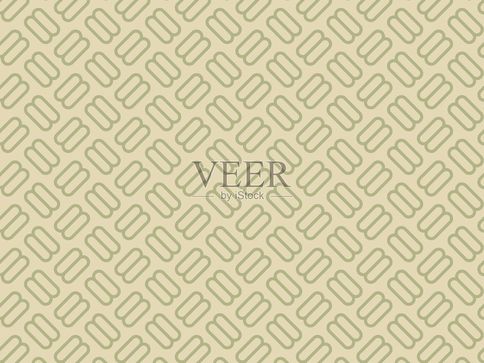 淡雅的鼠尾草绿和奶油色无缝圆角矩形网格图案，非常适合用作壁纸、纺织品、文具、包装、网页背景、家居装饰和礼品包装。插画图片素材