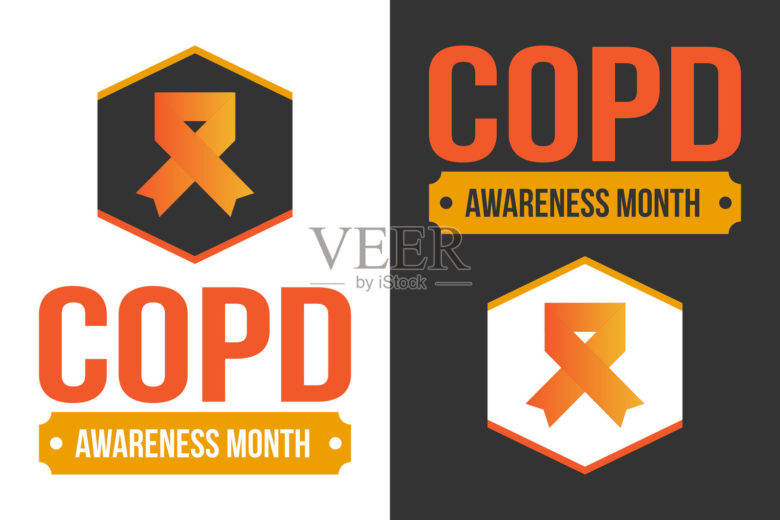 十一月是慢性阻塞性肺疾病宣传月。慢性阻塞性肺疾病。在美国每年庆祝。医疗保健和意识设计。海报、卡片、横幅和背景。矢量图插画图片素材