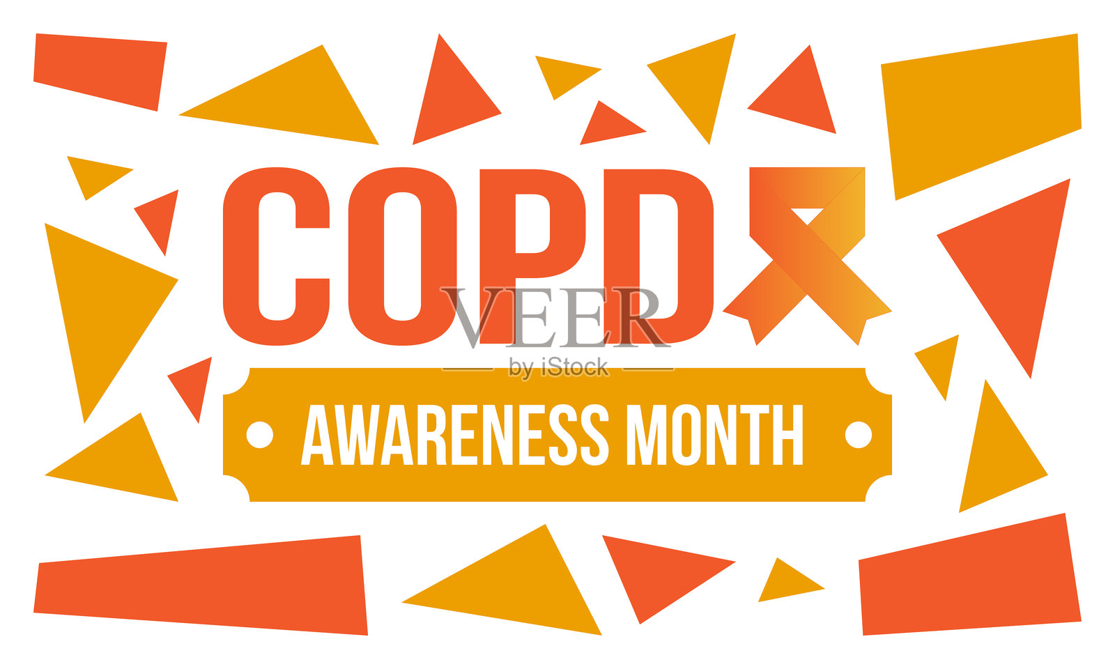 十一月是慢性阻塞性肺疾病宣传月。慢性阻塞性肺疾病。在美国每年庆祝。医疗保健和宣传设计。海报、卡片、横幅和背景。矢量图插画图片素材