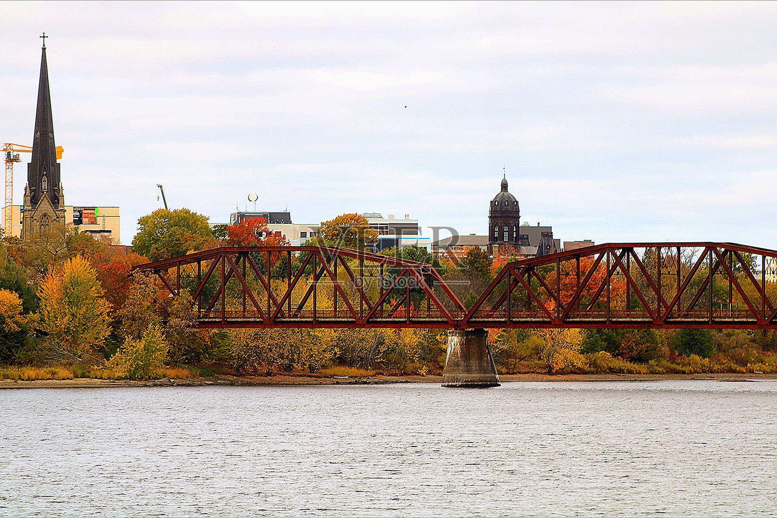 比利·索普人行桥 弗雷德里克顿 新不伦瑞克 加拿大照片摄影图片