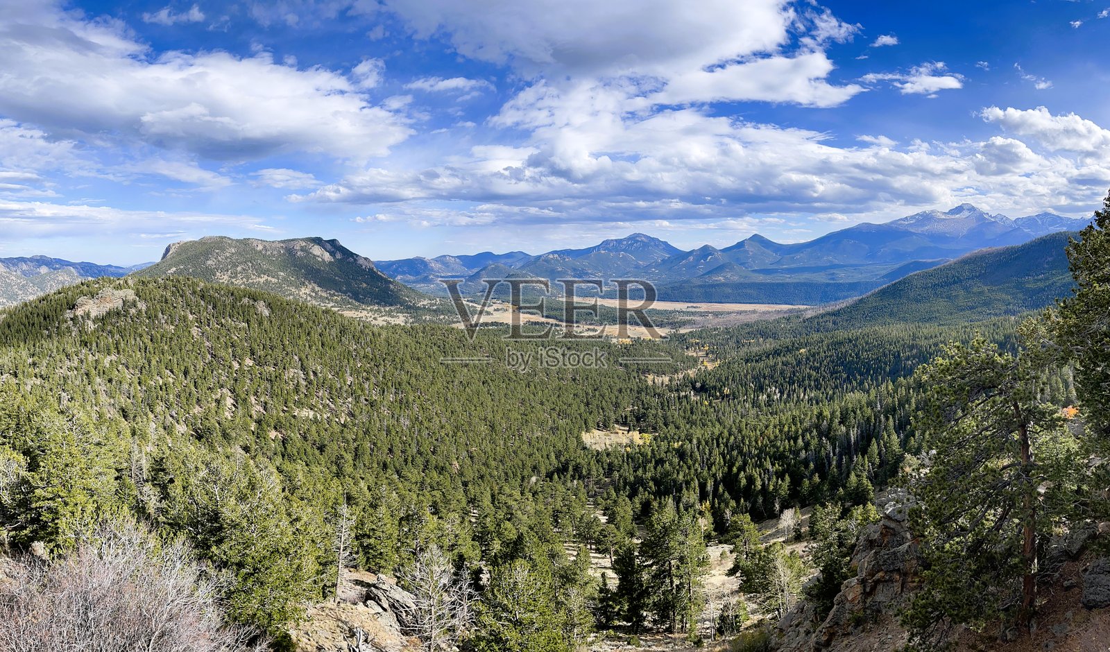 落基山国家公园，马尼公园弯道观景点照片摄影图片