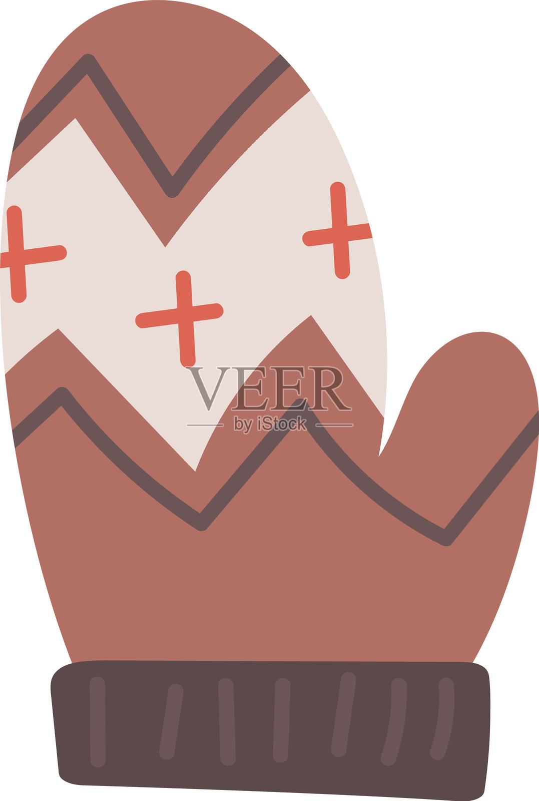 手绘冬季帽子和手套元素插画图片素材