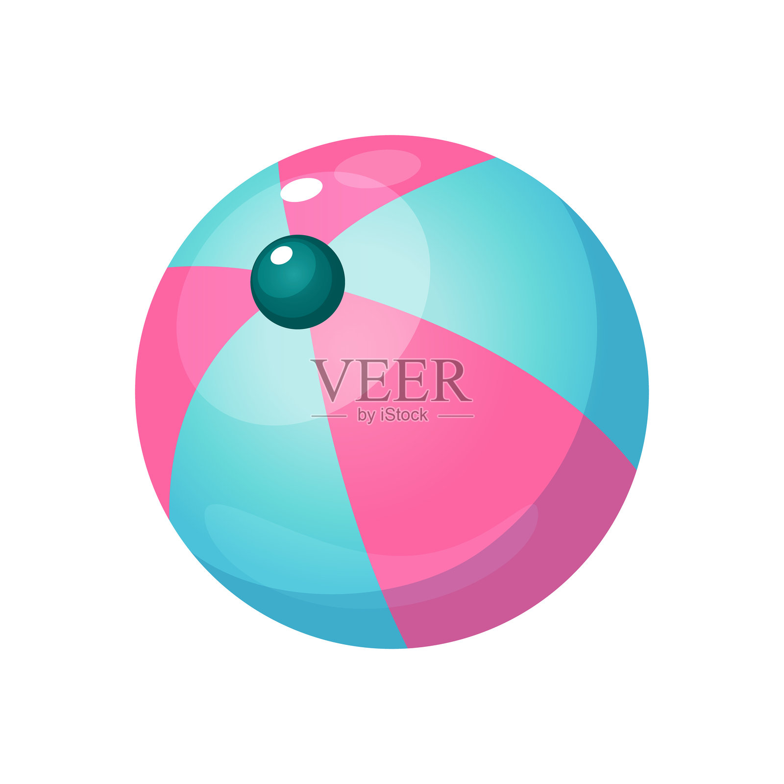 明亮的充气泳池球插画图片素材