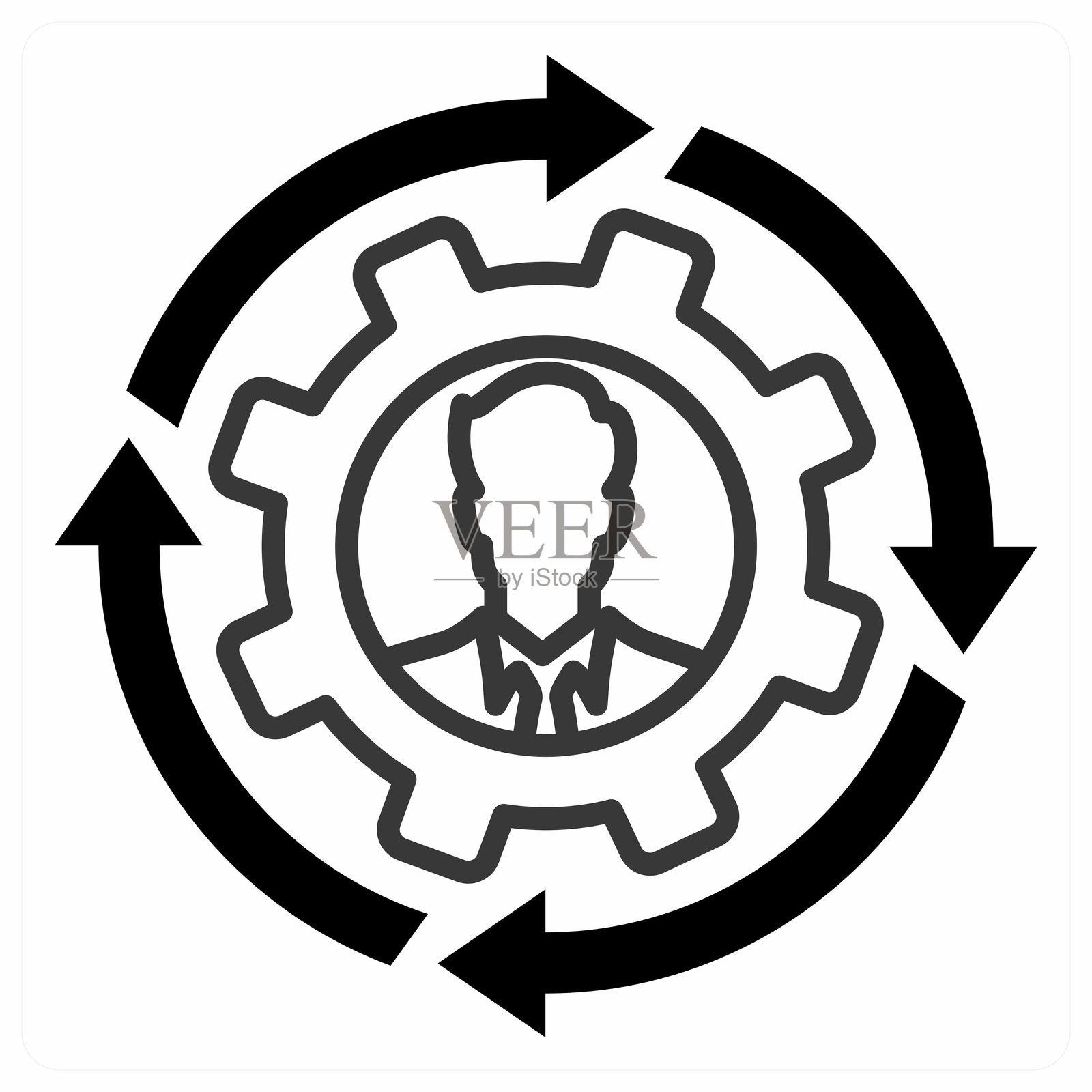 橙色商务流程图标概念插画图片素材