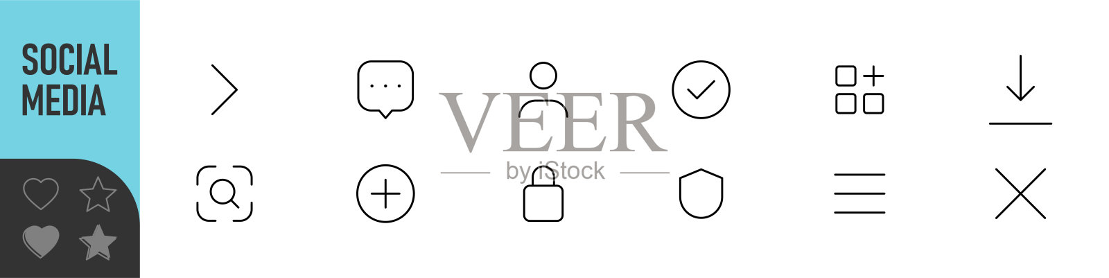 基础用户界面图标集，UX/UI图标插画图片素材