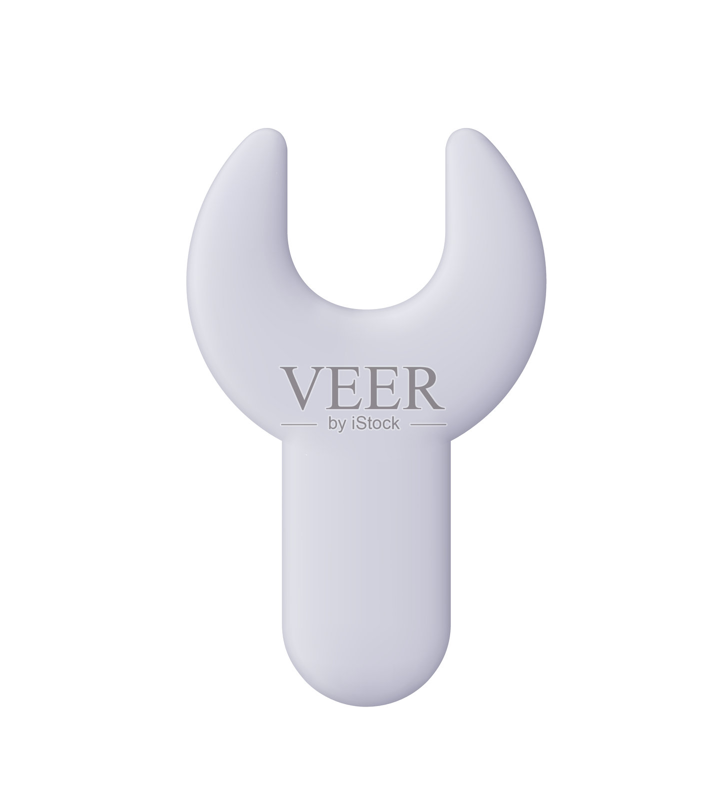 灰色金属扳手。维修、修理、技术、工程、维护和机械概念。3D矢量图标。卡通极简风格。插画图片素材