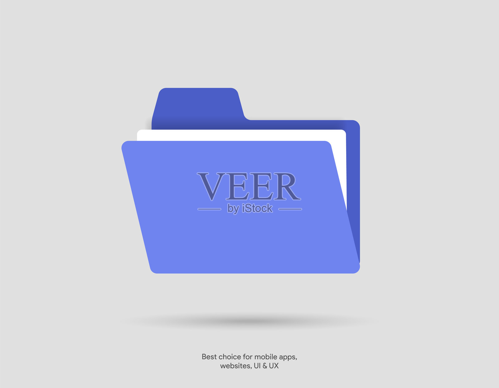 3D文件夹图标，孤立在白色背景上。文档符号。3D文件图标。现代、简单、矢量、图标，用于网站设计、移动应用程序、用户界面。矢量图。插画图片素材