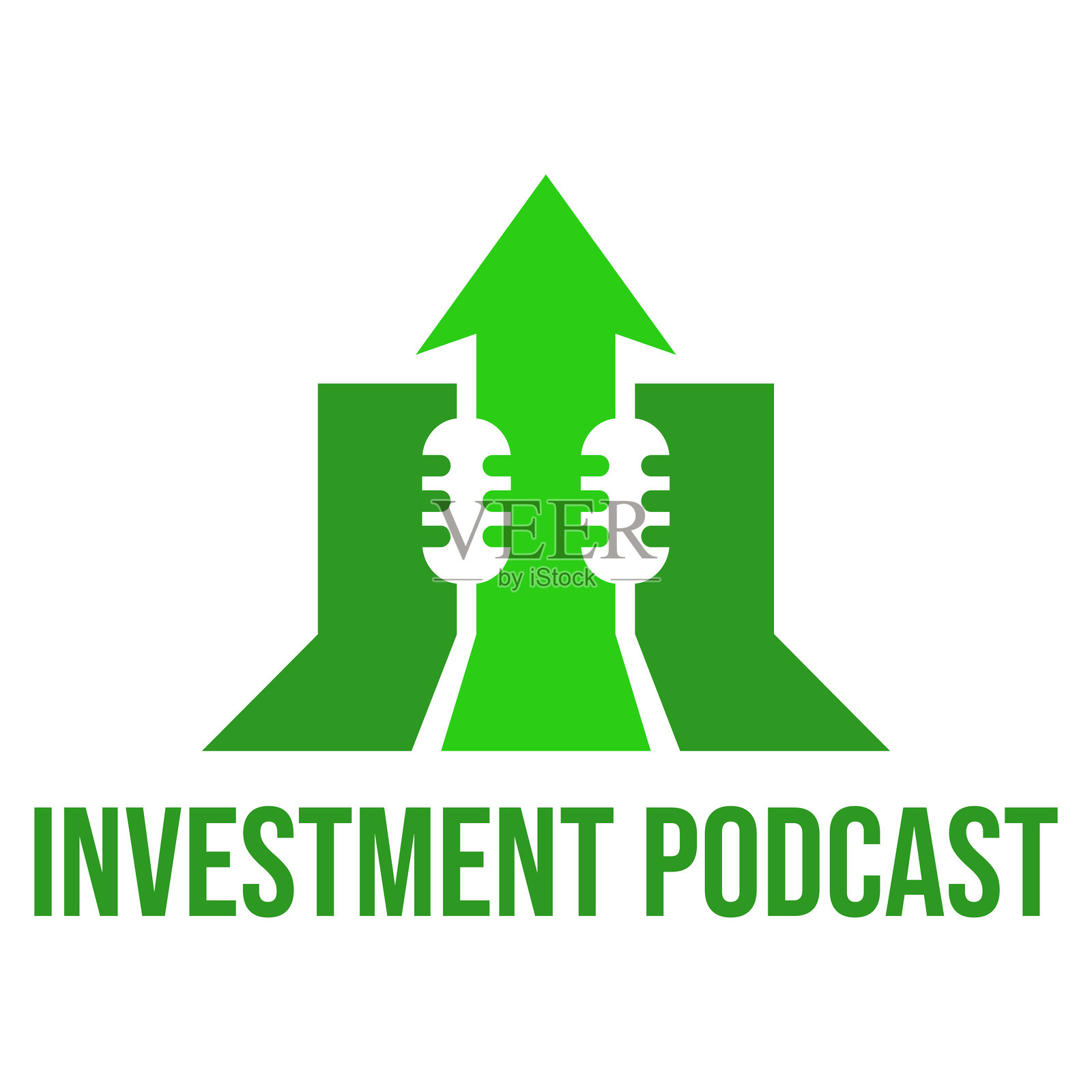 投资播客扁平化简约Logo设计插画图片素材