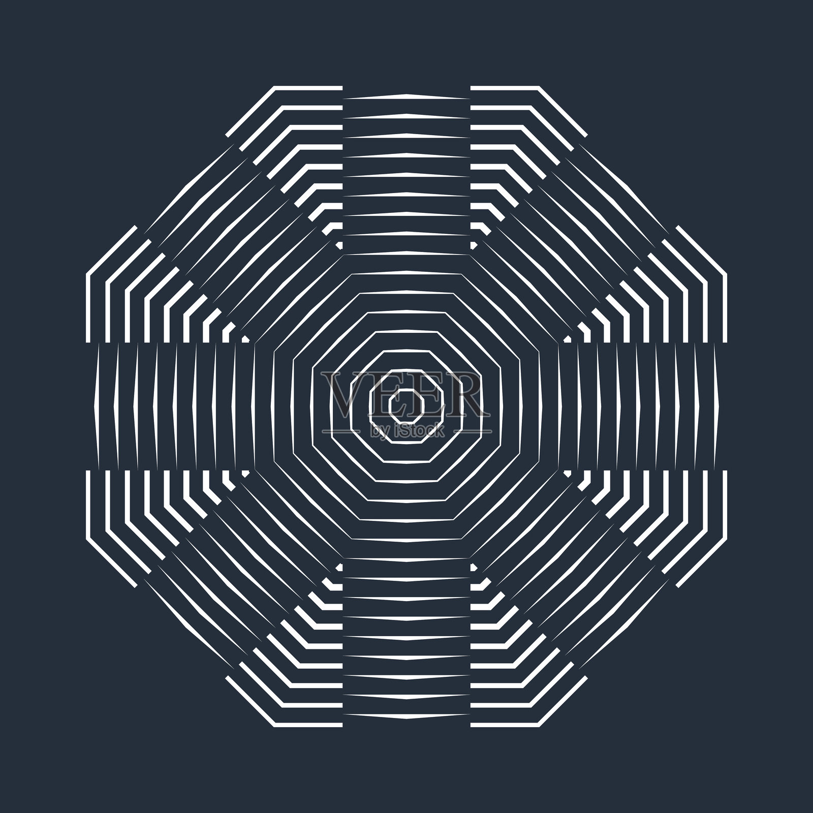 几何形状的对称构图。设计的抽象元素。扁平风格的矢量插图插画图片素材