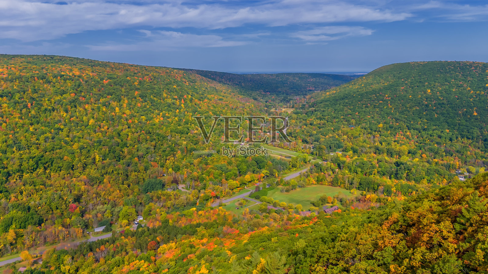 起跳点。安大略县公园。纽约州南布里斯托。照片摄影图片