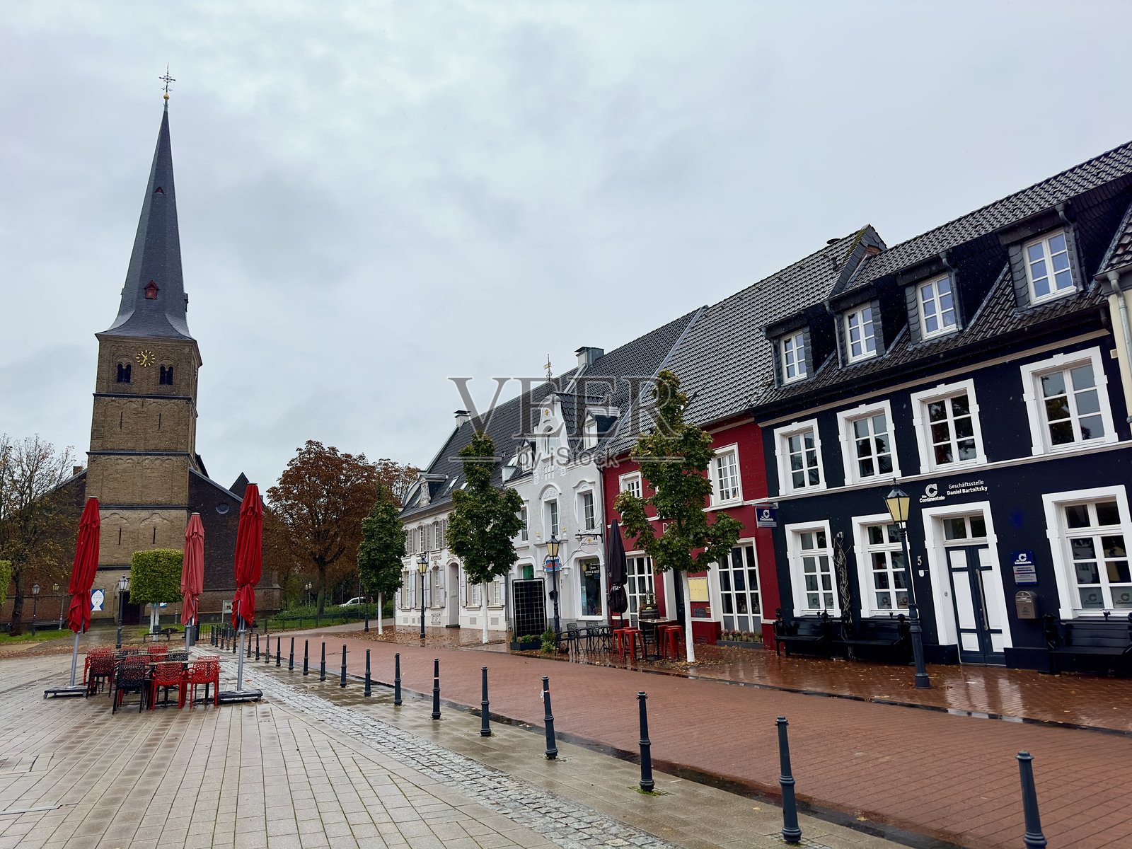 莱茵贝格老城区（北莱茵-威斯特法伦州）照片摄影图片