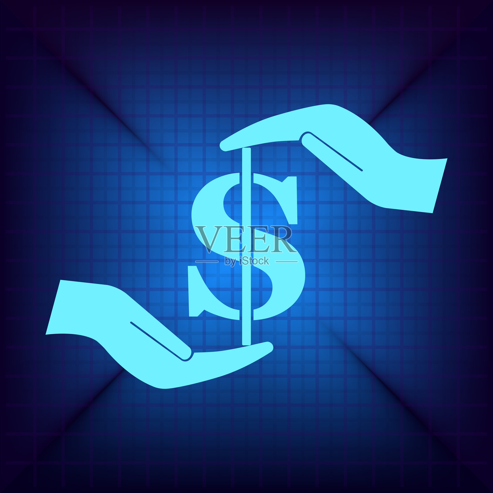 手中握着的美元插画图片素材